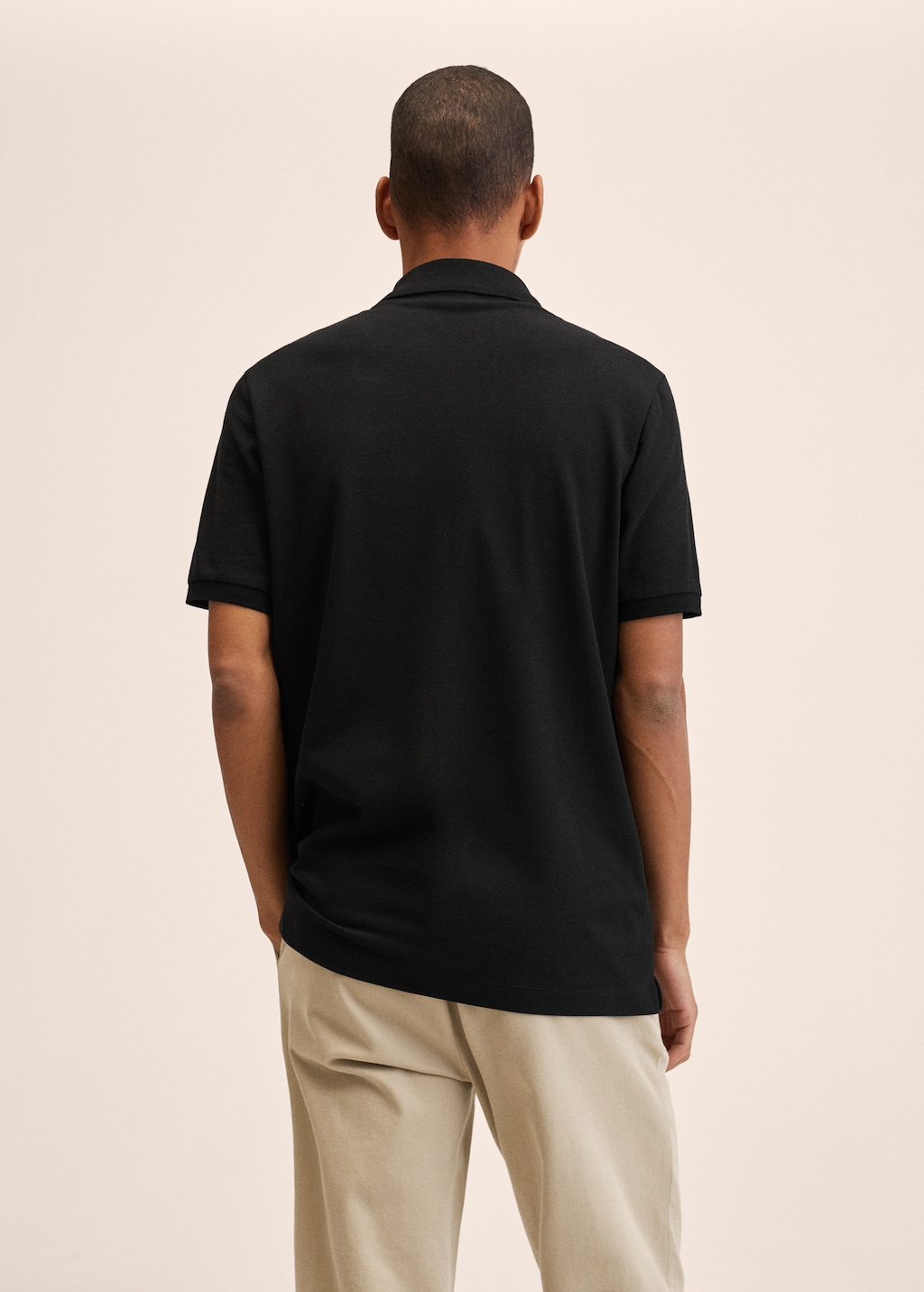 Technical cotton piqué polo shirt - Reverse of the article