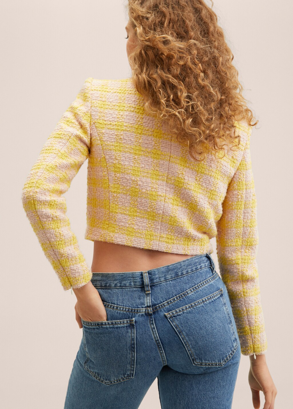 Chaqueta tweed crop - Reverso del artículo