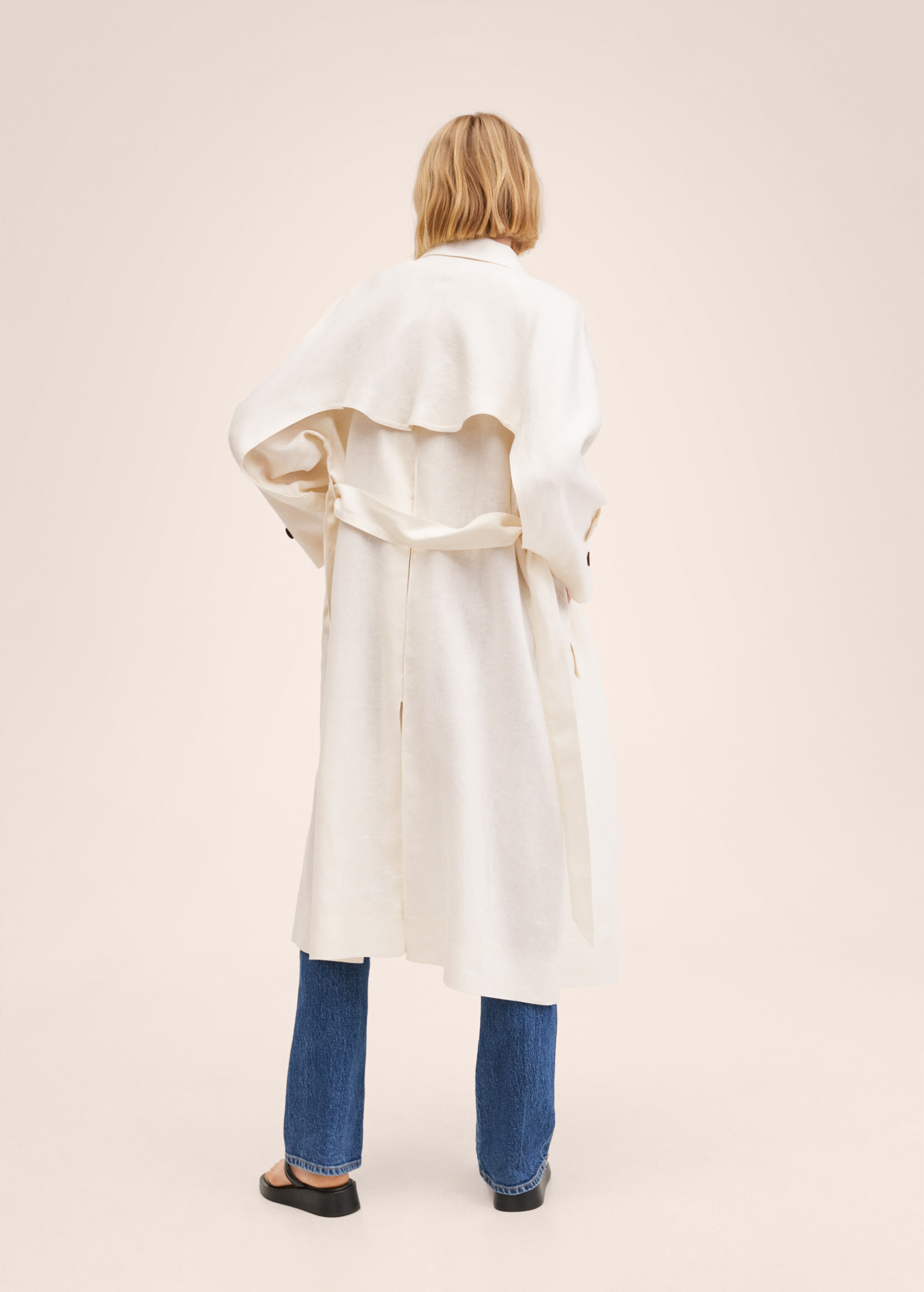 100% linen trench coat - Reverse of the article