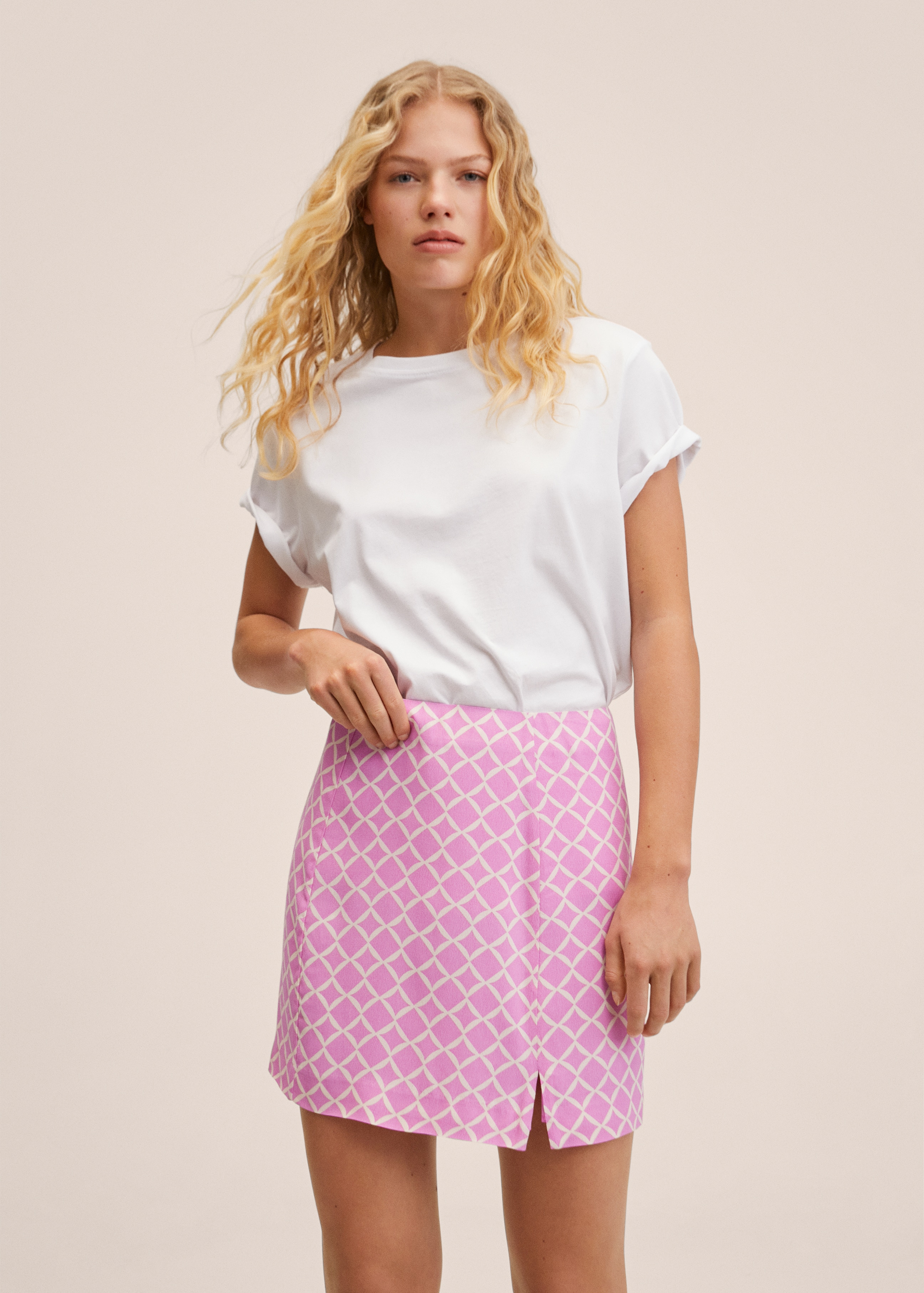 Flowy printed skirt - Details of the article 1