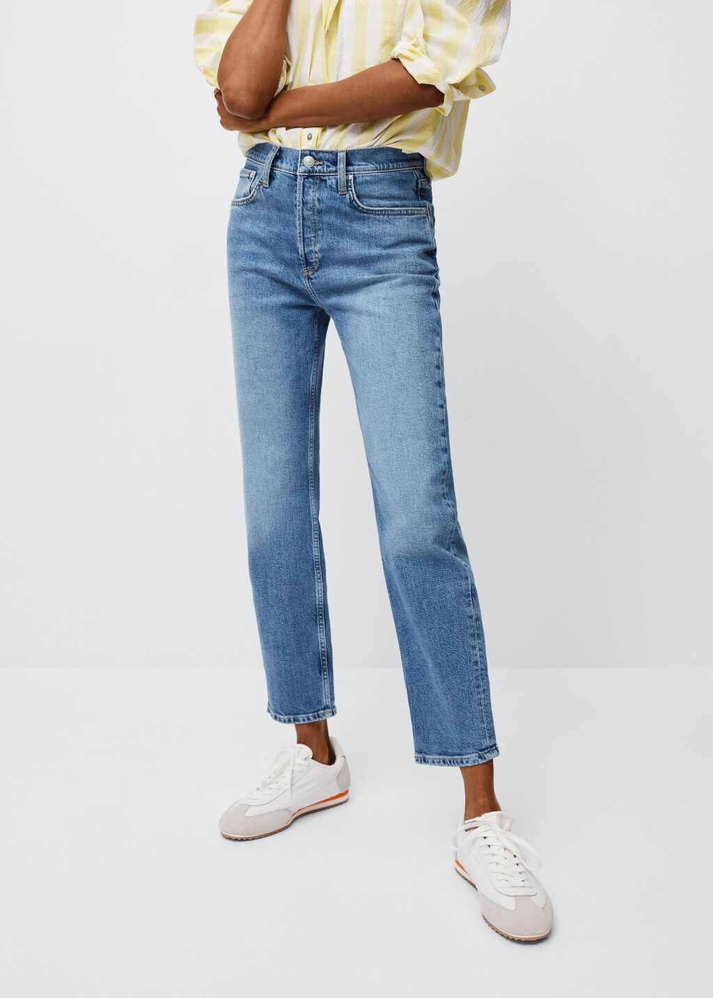 Slim mid-rise cropped jeans - Medium plane