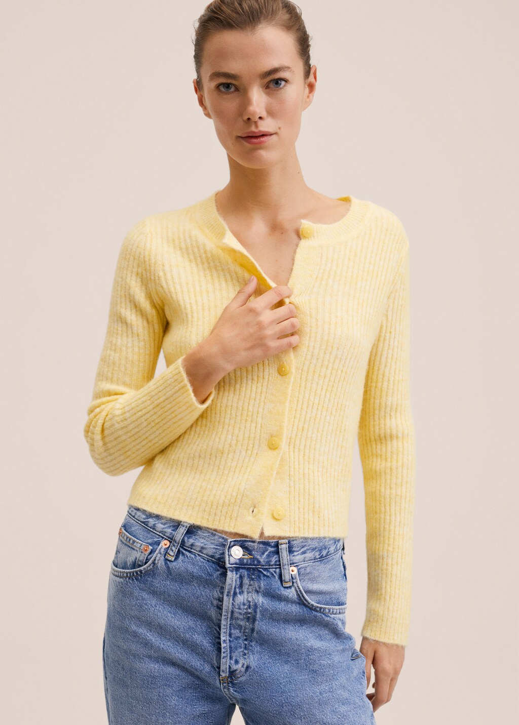 Ribbed knit cardigan - Medium plane