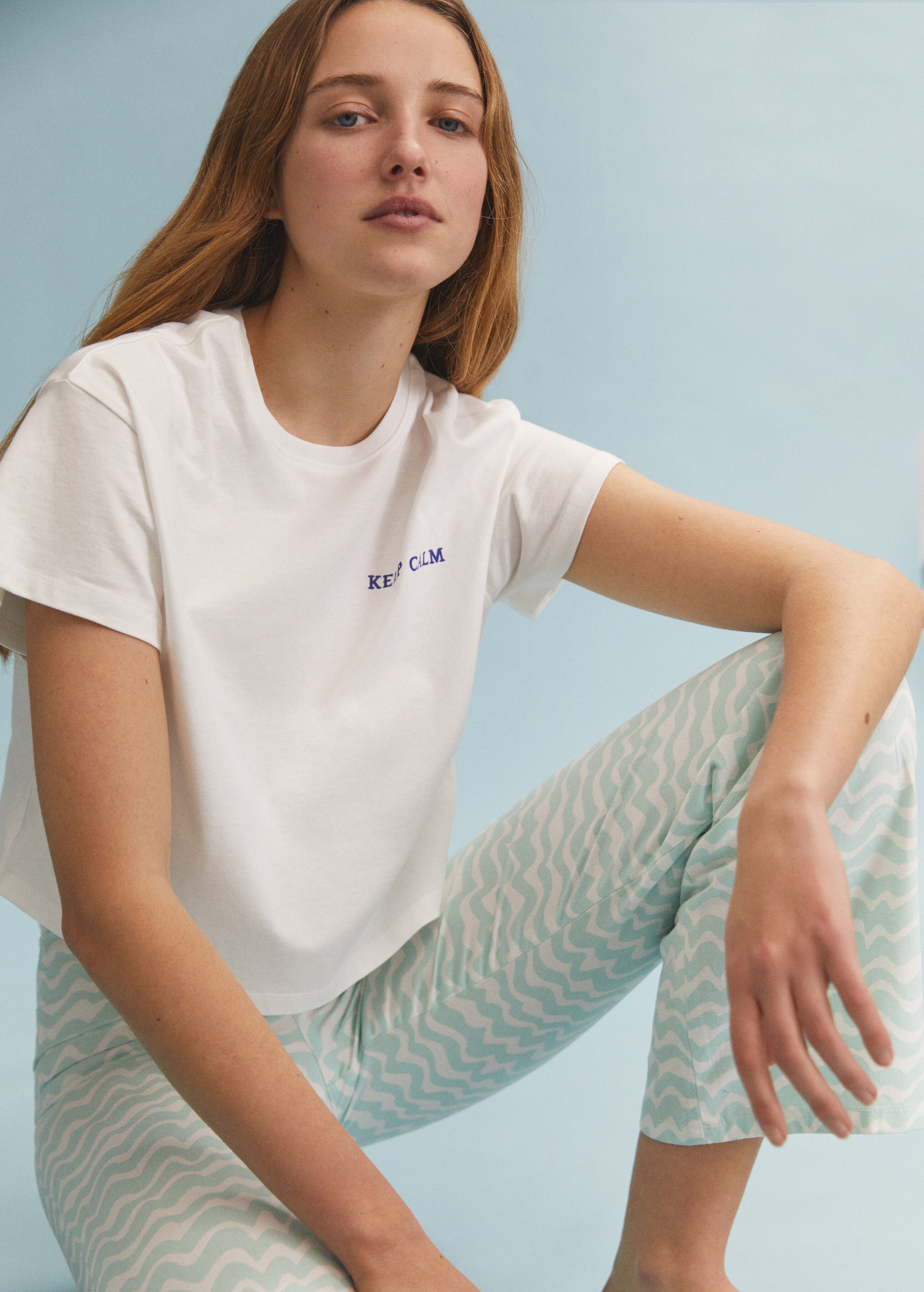 Straight wave-print trousers - Details of the article 5