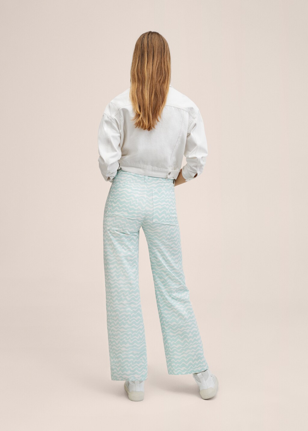 Straight wave-print trousers - Reverse of the article