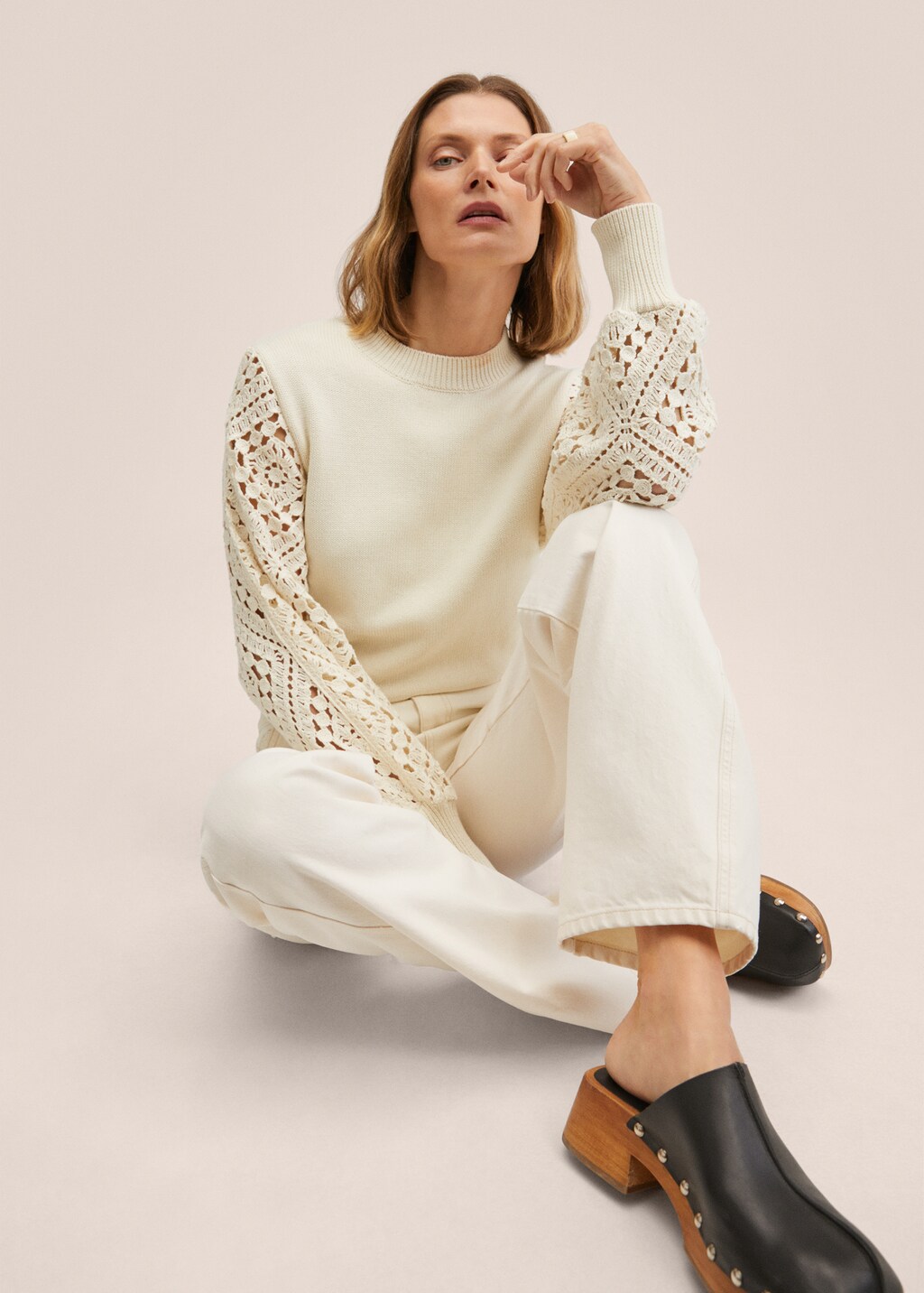 Cotton crochet sweater - Details of the article 2