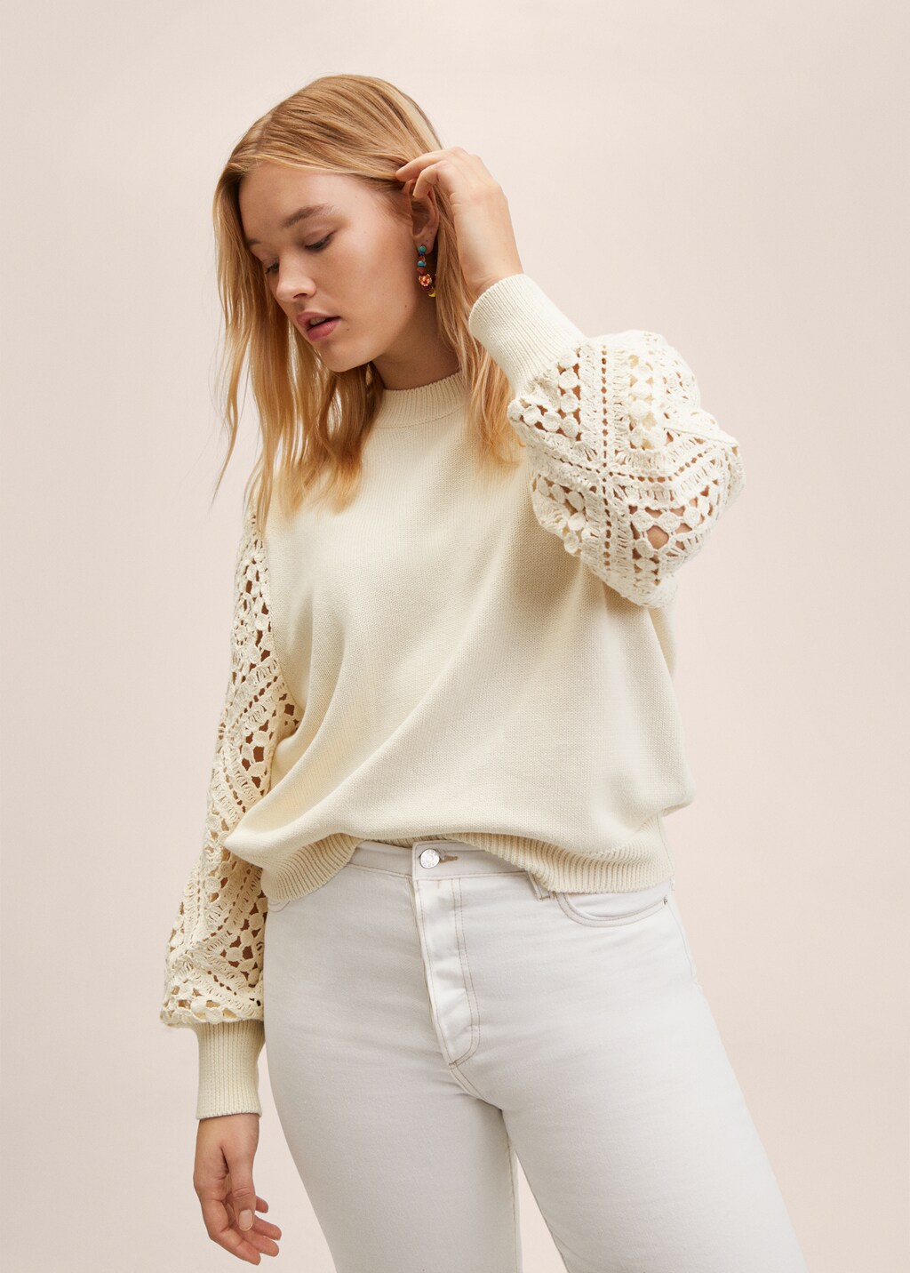 Cotton crochet sweater - Details of the article 4