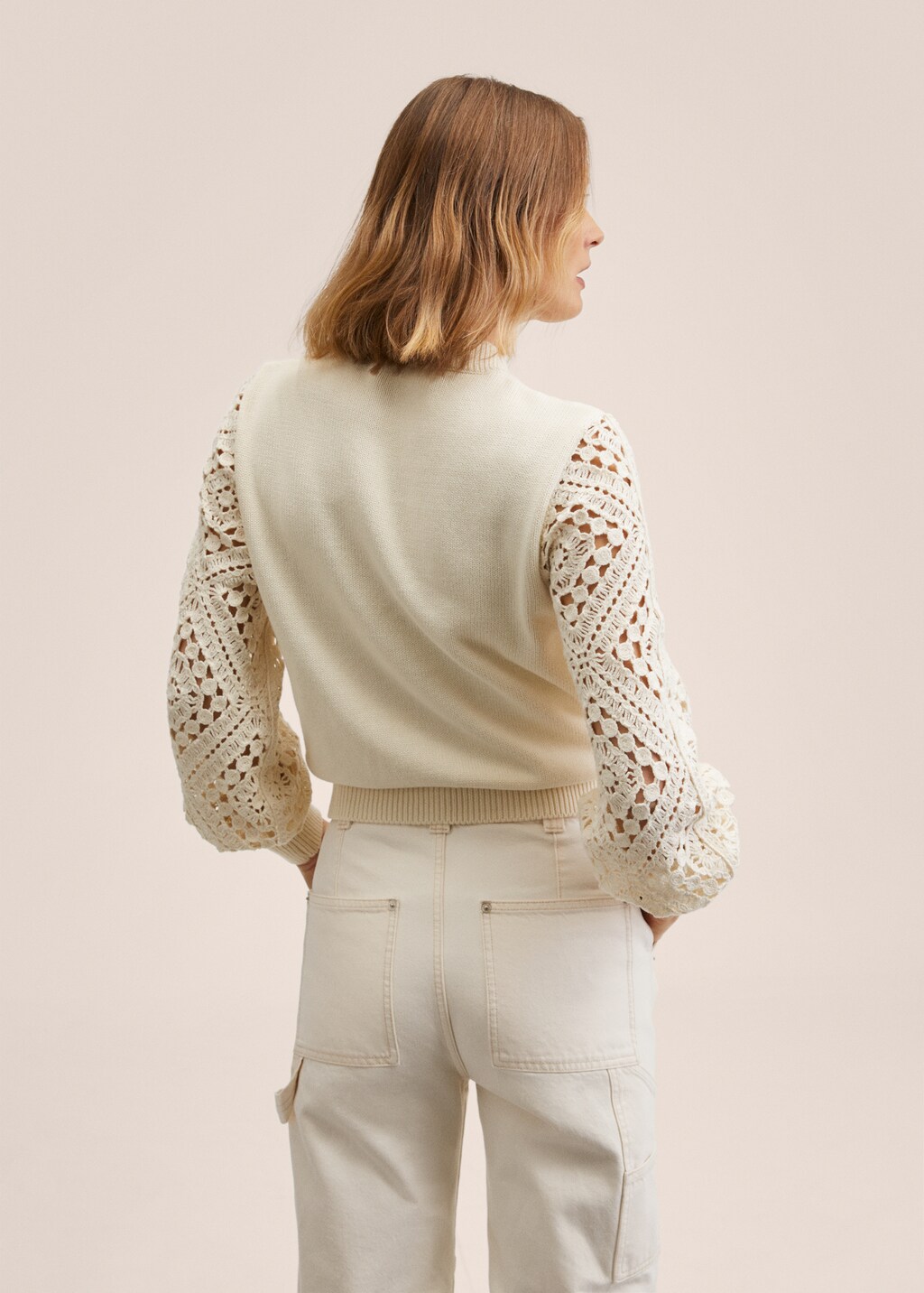 Cotton crochet sweater - Reverse of the article