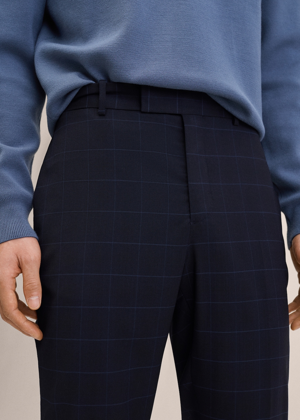 Slim fit virgin wool suit trousers - Details of the article 1