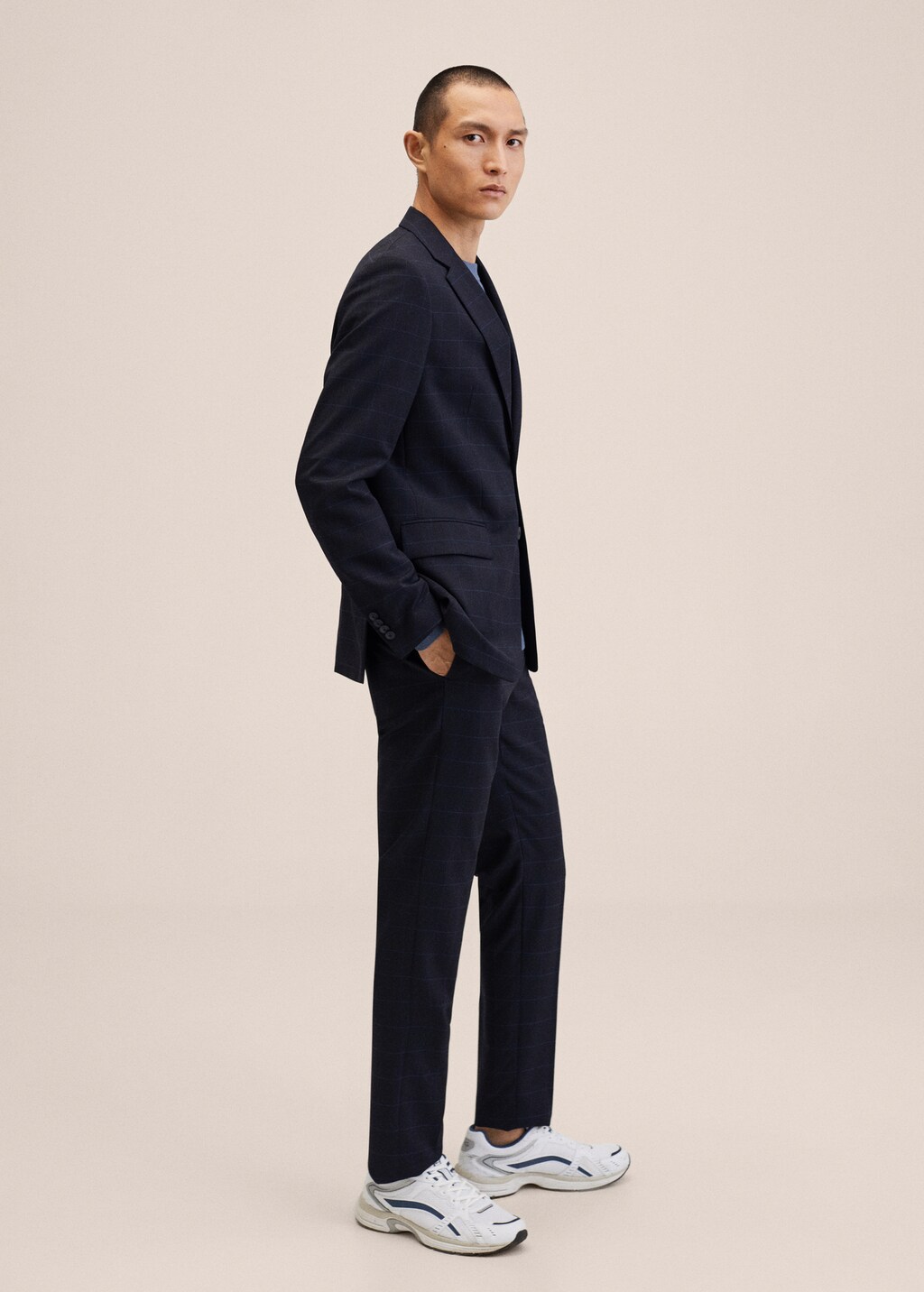 Slim fit virgin wool suit trousers - Details of the article 2