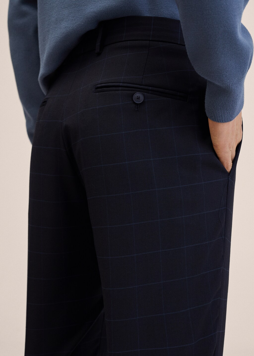 Slim fit virgin wool suit trousers - Details of the article 3