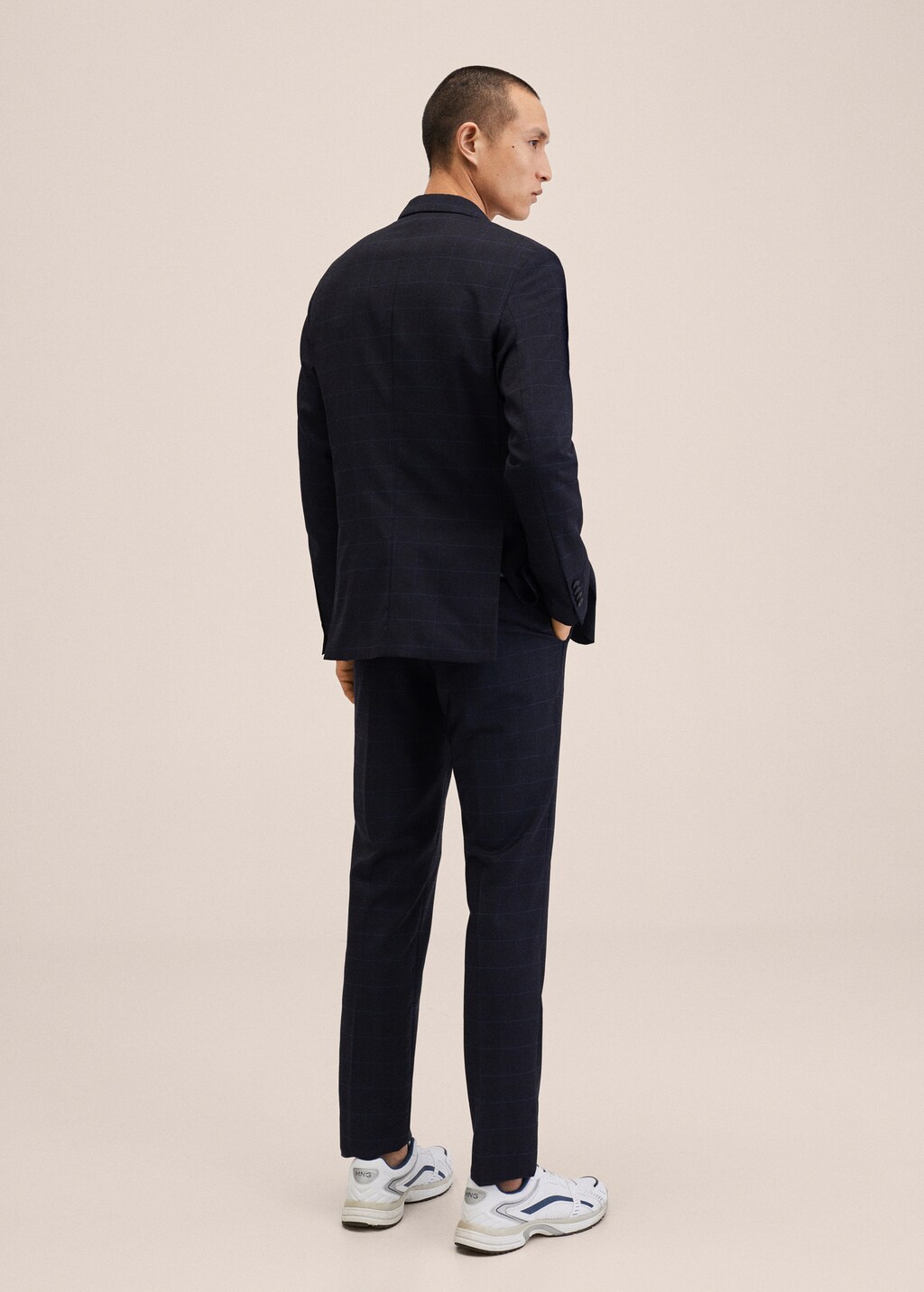 Slim fit virgin wool suit trousers - Reverse of the article