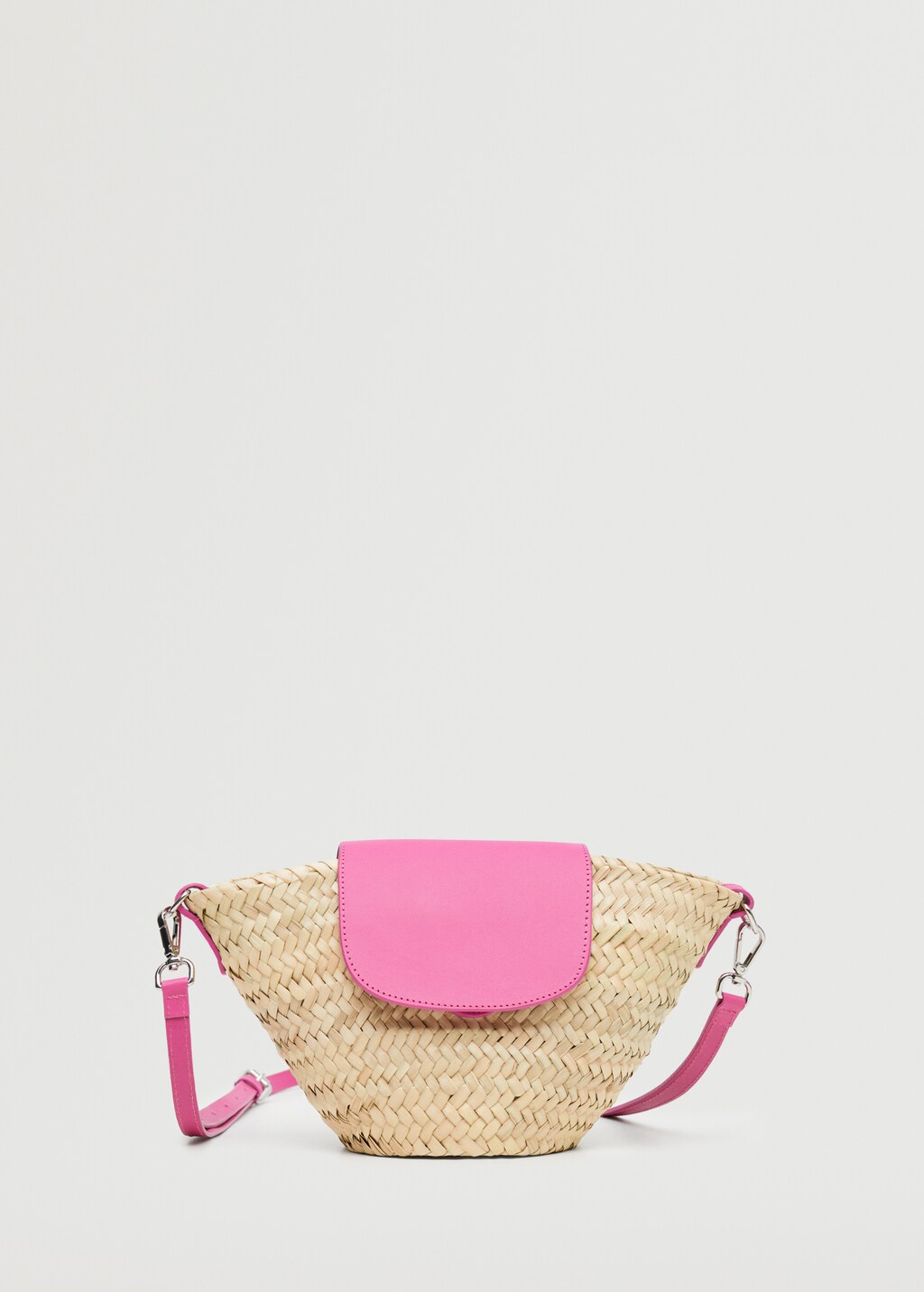 Leather flap raffia bag - Article without model