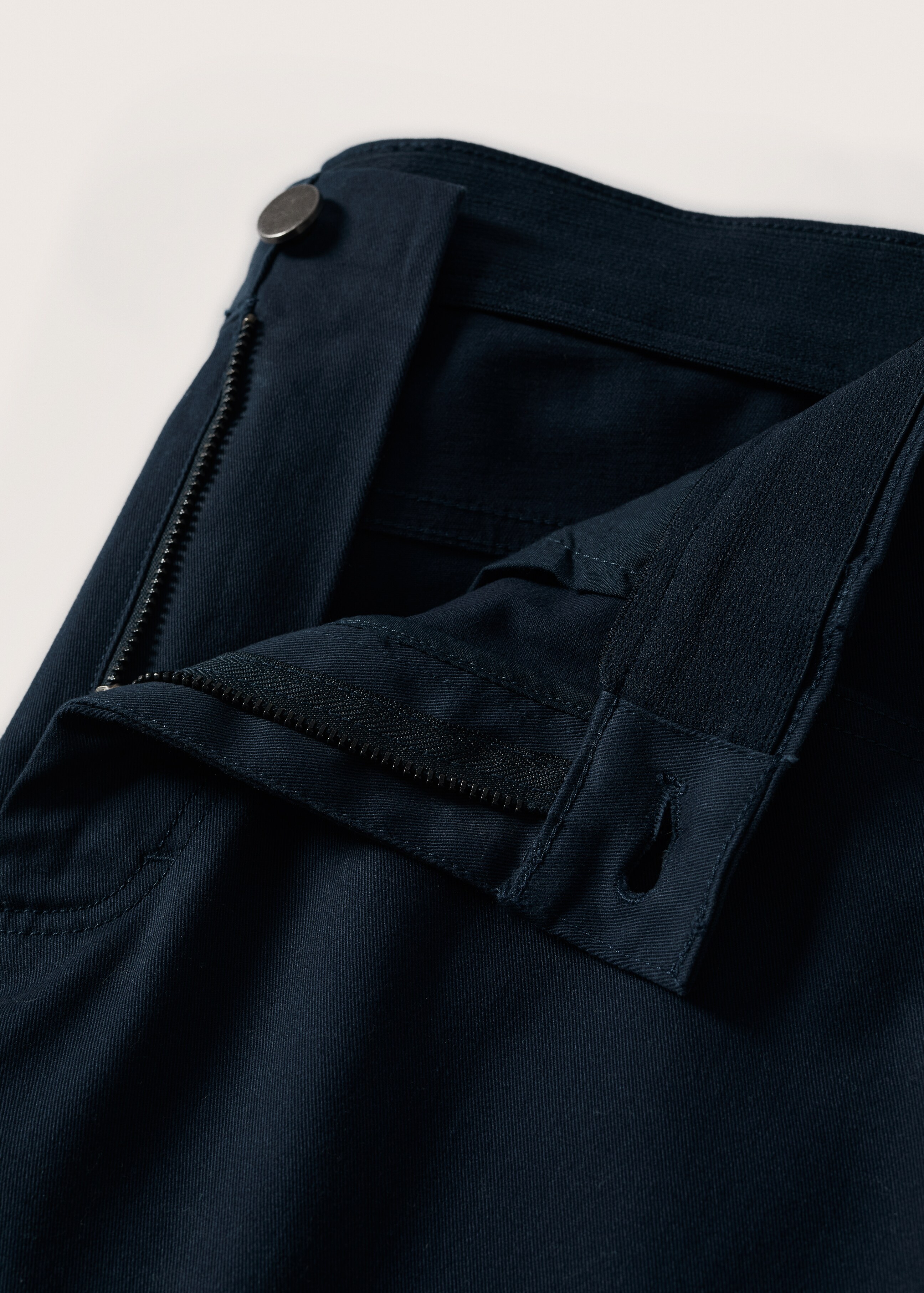 Slim fit denim-effect serge trousers - Details of the article 8