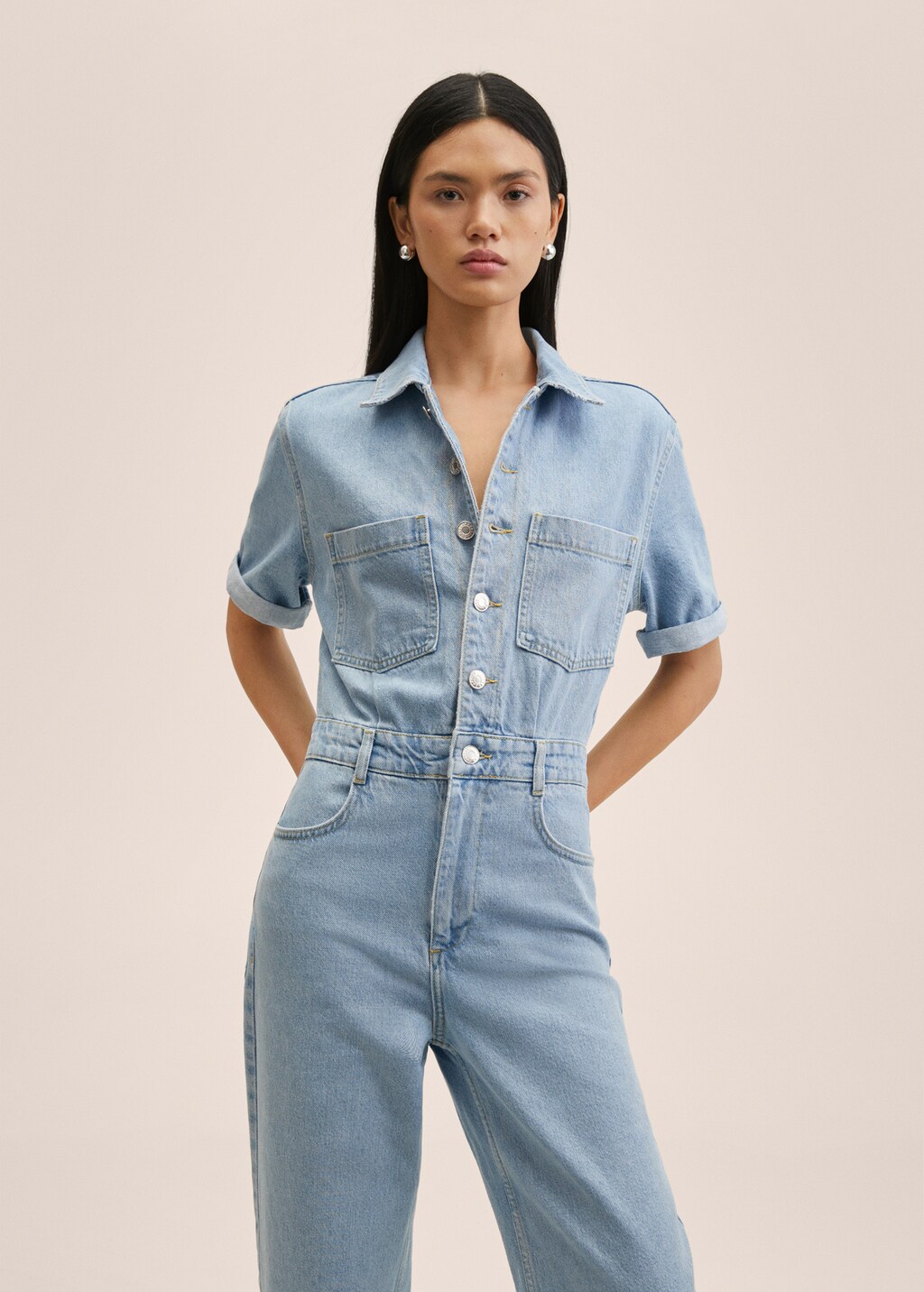 Denim cotton jumpsuit - Medium plane