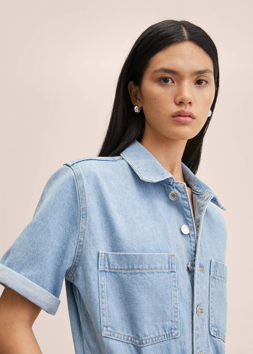 Denim cotton jumpsuit - Details of the article 1