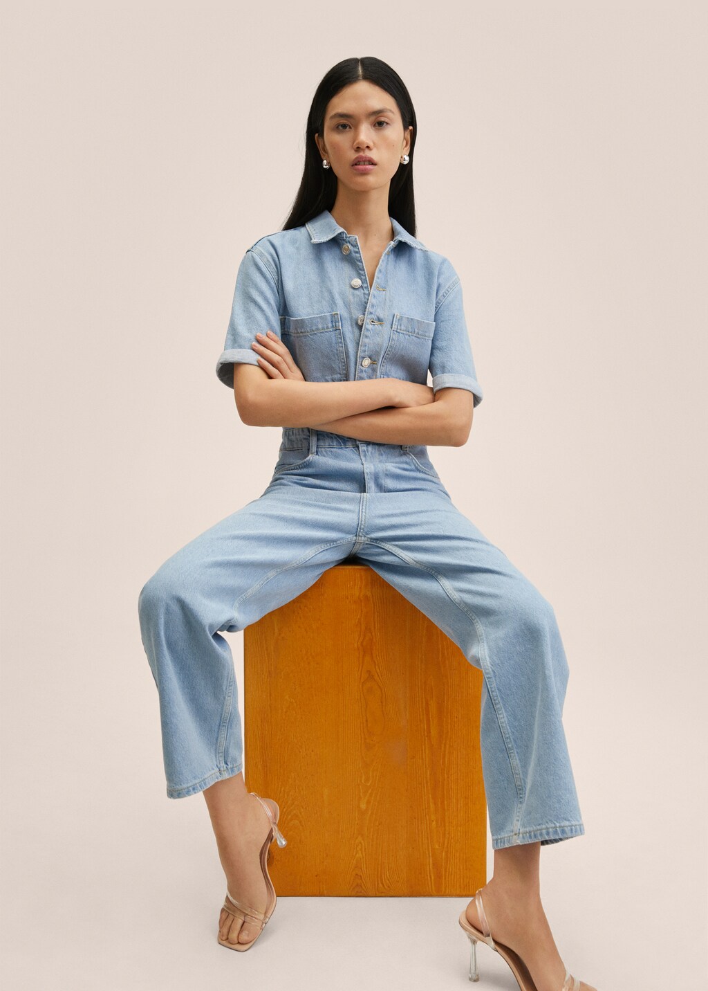 Denim cotton jumpsuit - Details of the article 2