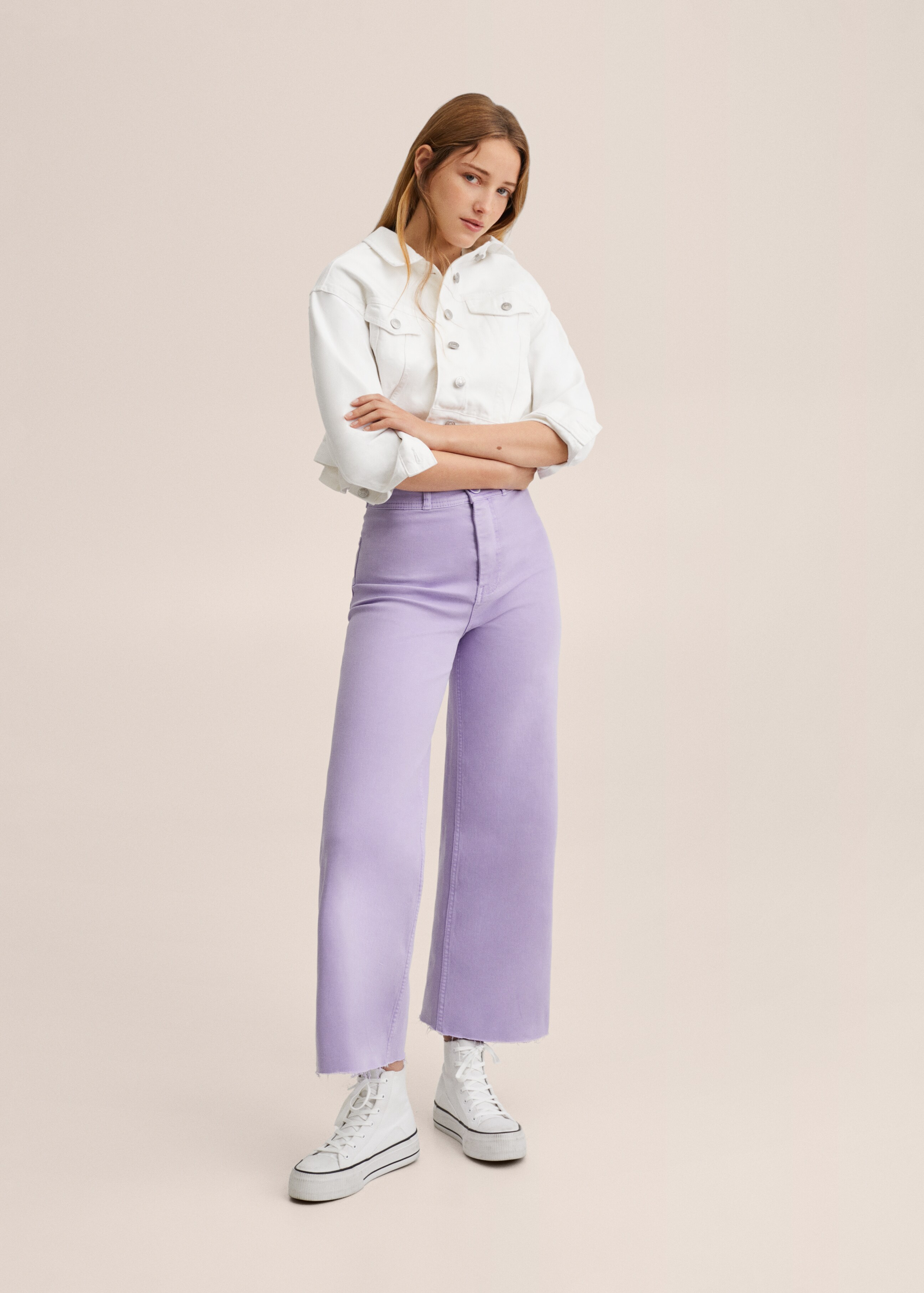 Džíny culottes s roztřepeným spodním lemem - Detail zboží 3