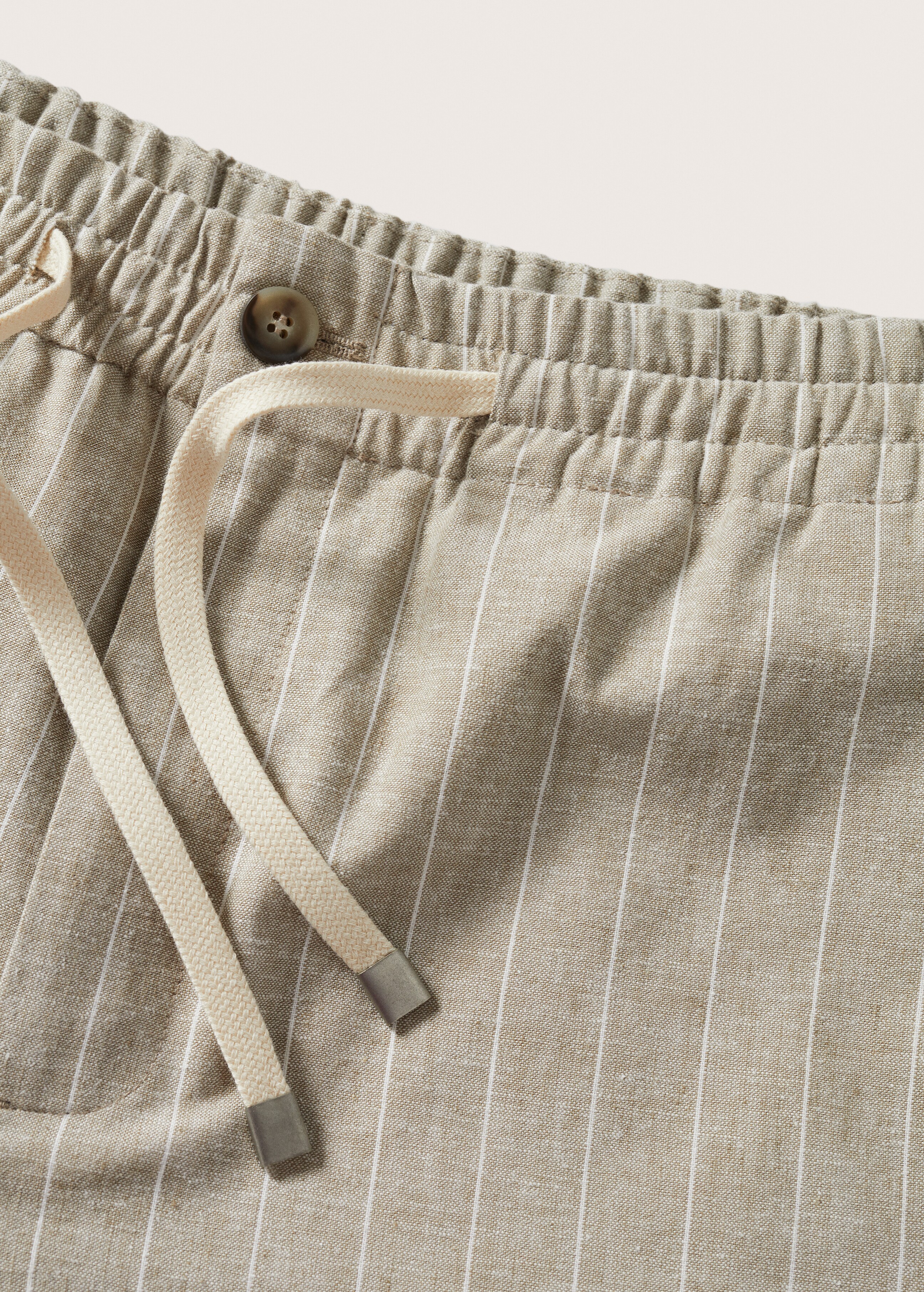Striped linen-cotton blend Bermuda short - Details of the article 8