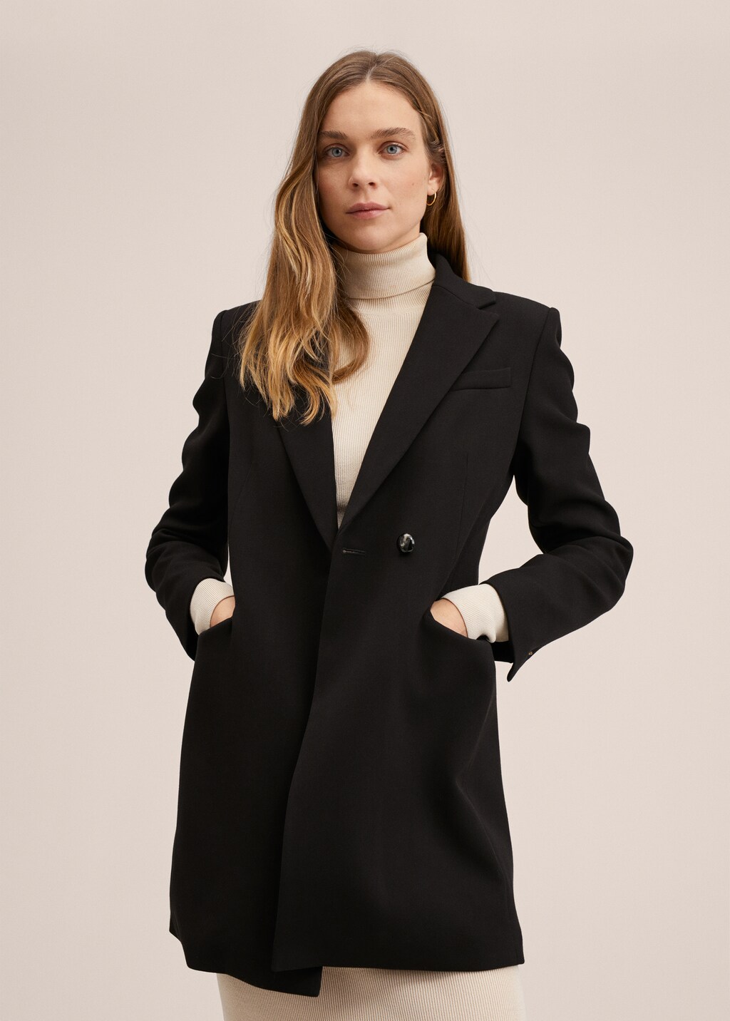 Fitted double-breasted coat - Medium plane