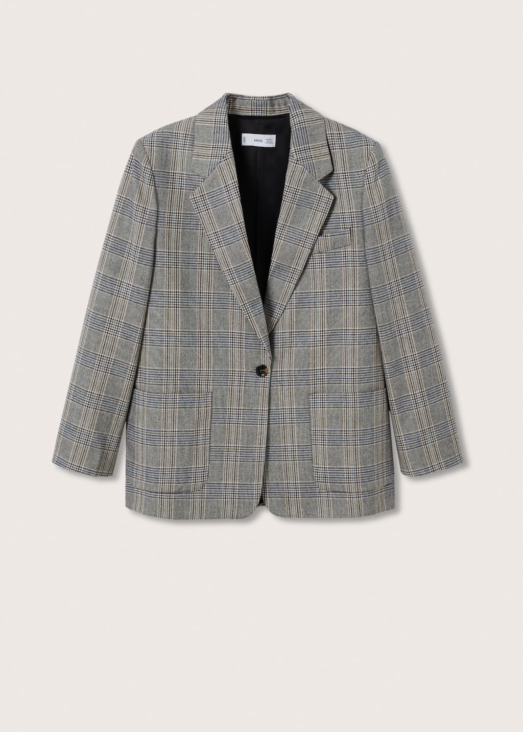 Checked wool blazer