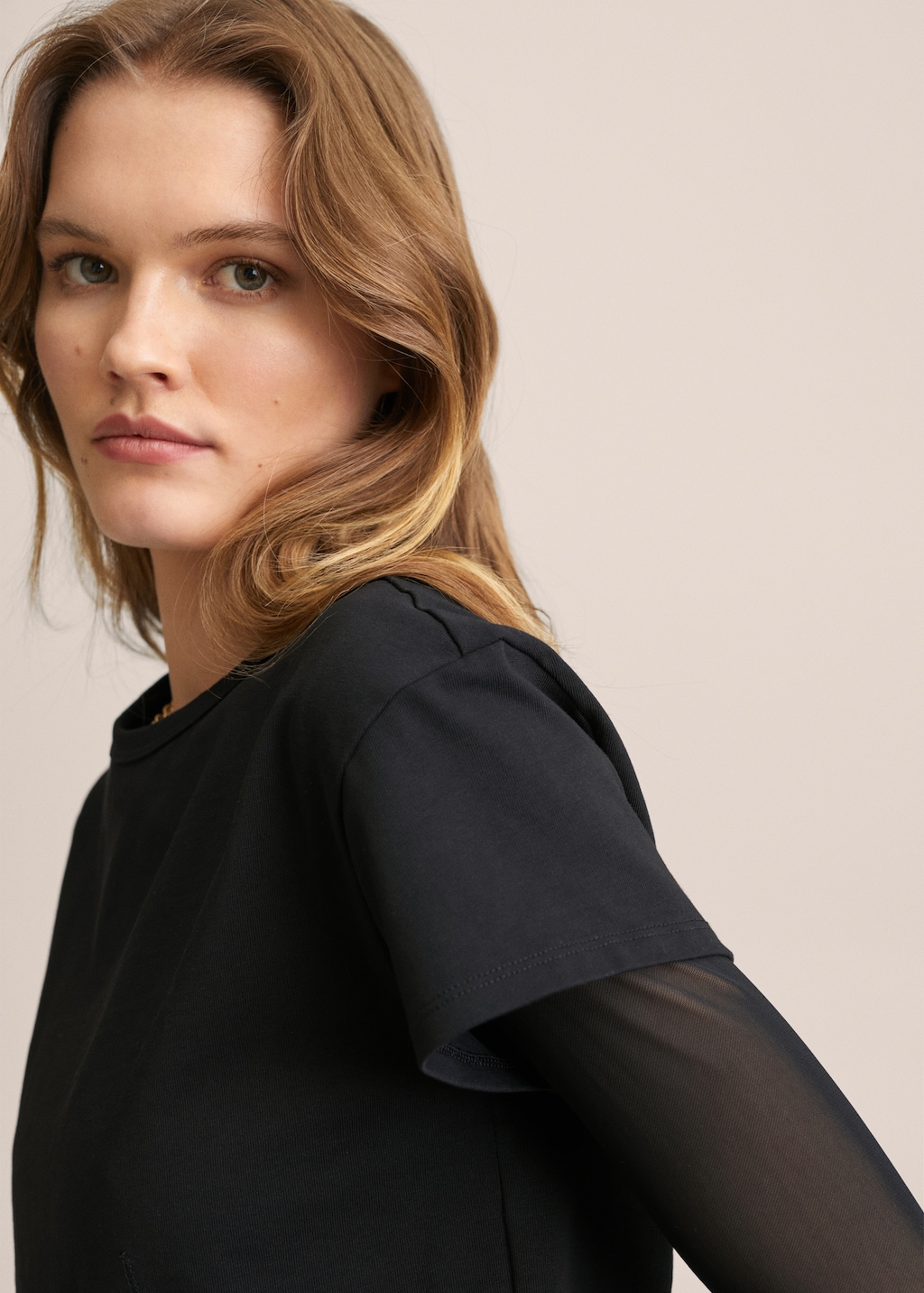 Double-layer cotton T-shirt - Details of the article 1