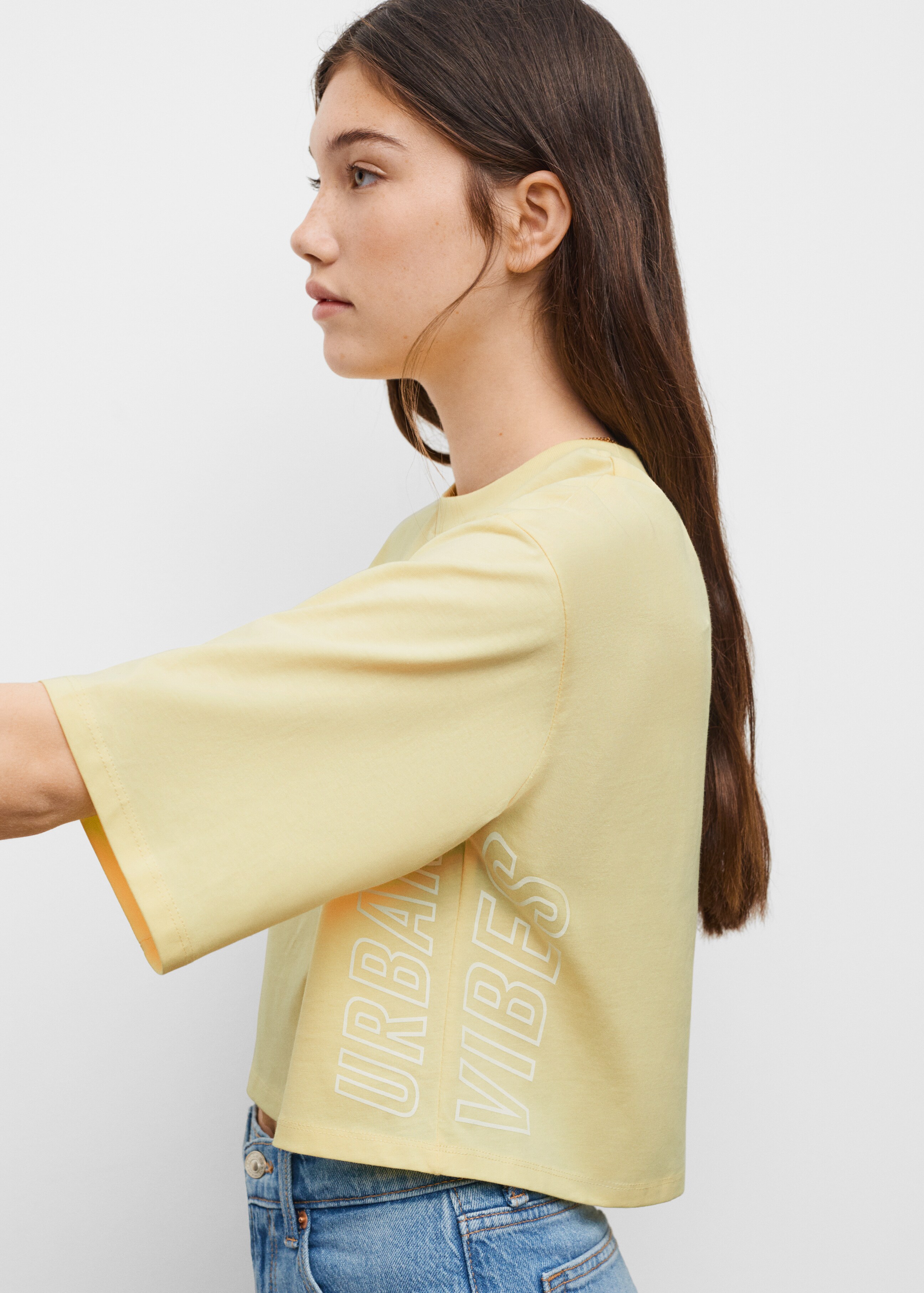 Cropped cotton T-shirt - Details of the article 3