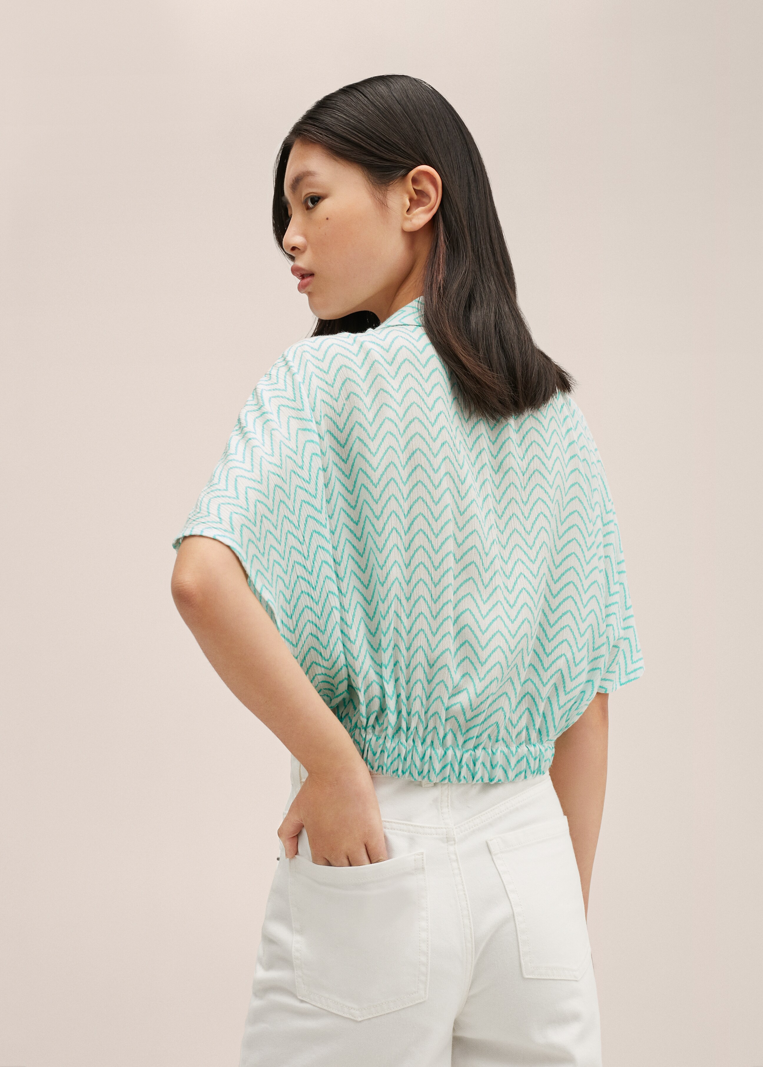 Printed crop blouse - Reverse of the article