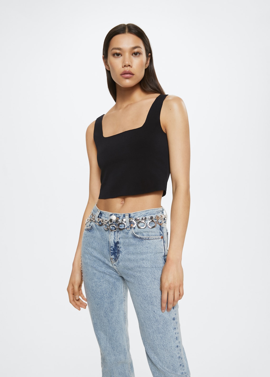 Knitted cropped top - Medium plane