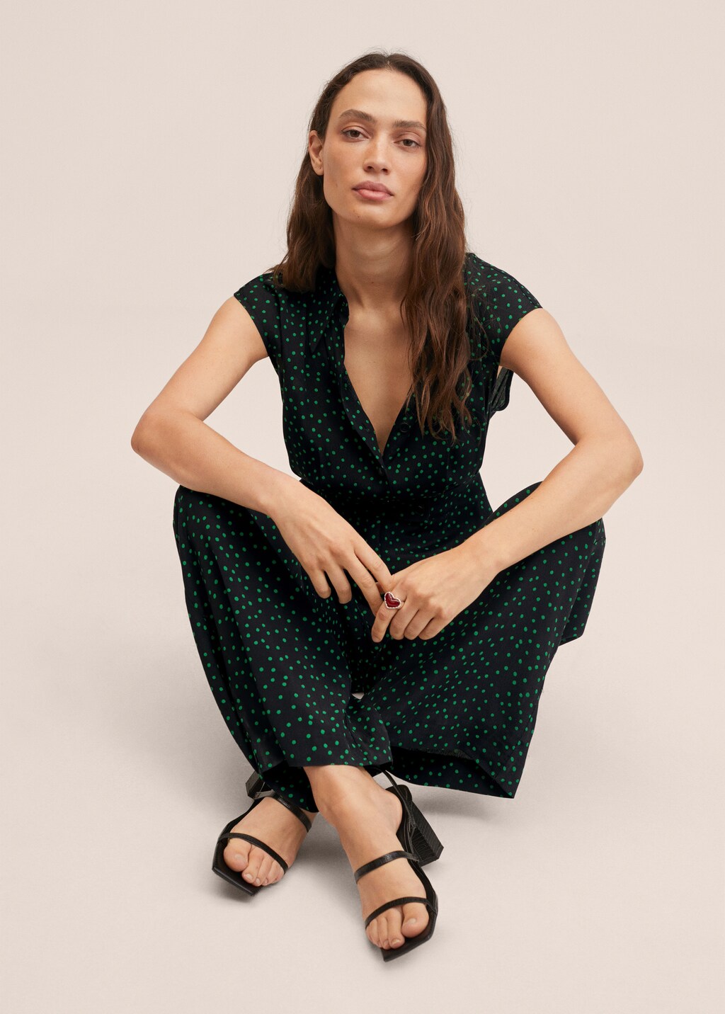 Polka-dot print jumpsuit - Details of the article 1