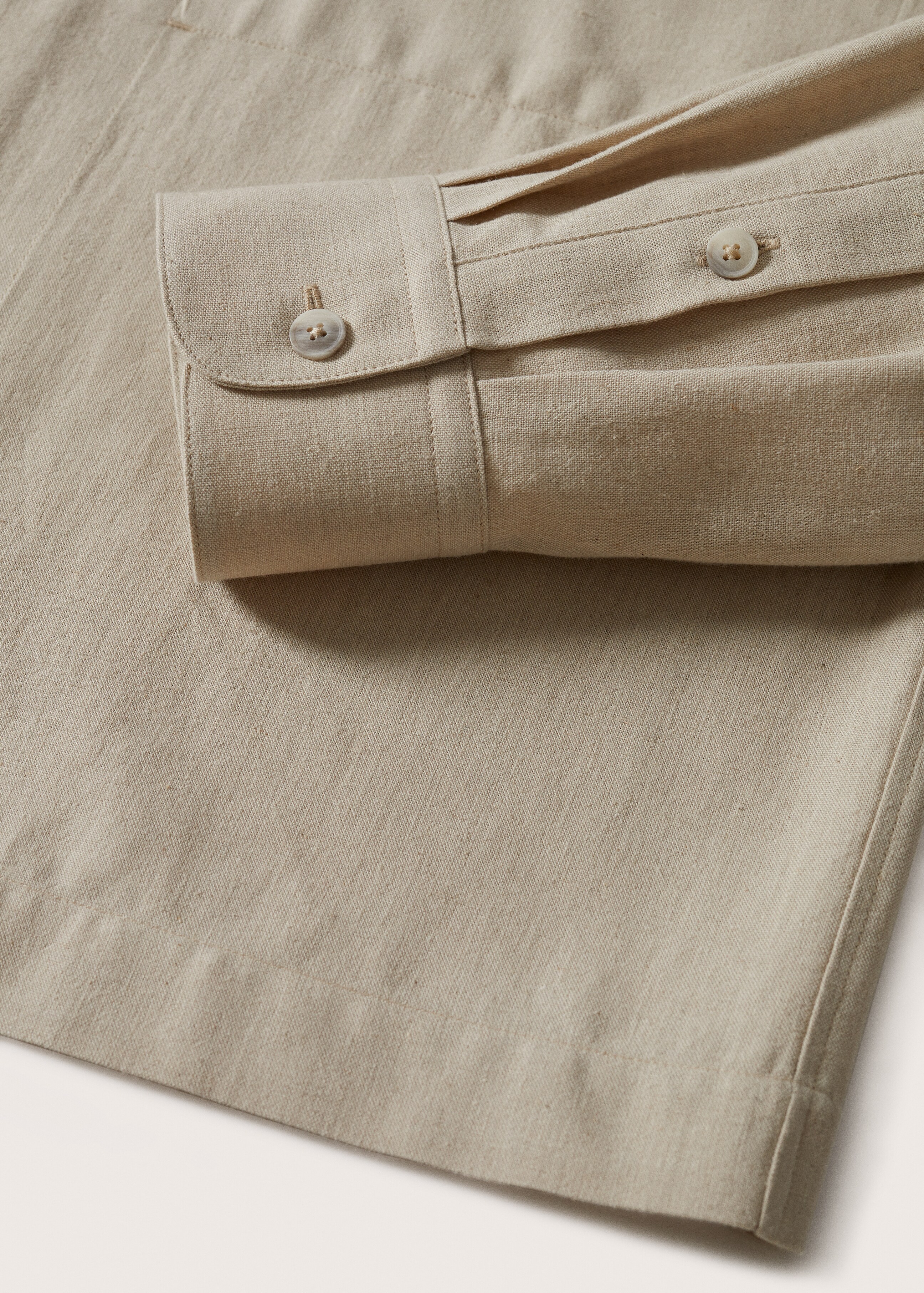 Linen cotton bowling overshirt - Details of the article 7