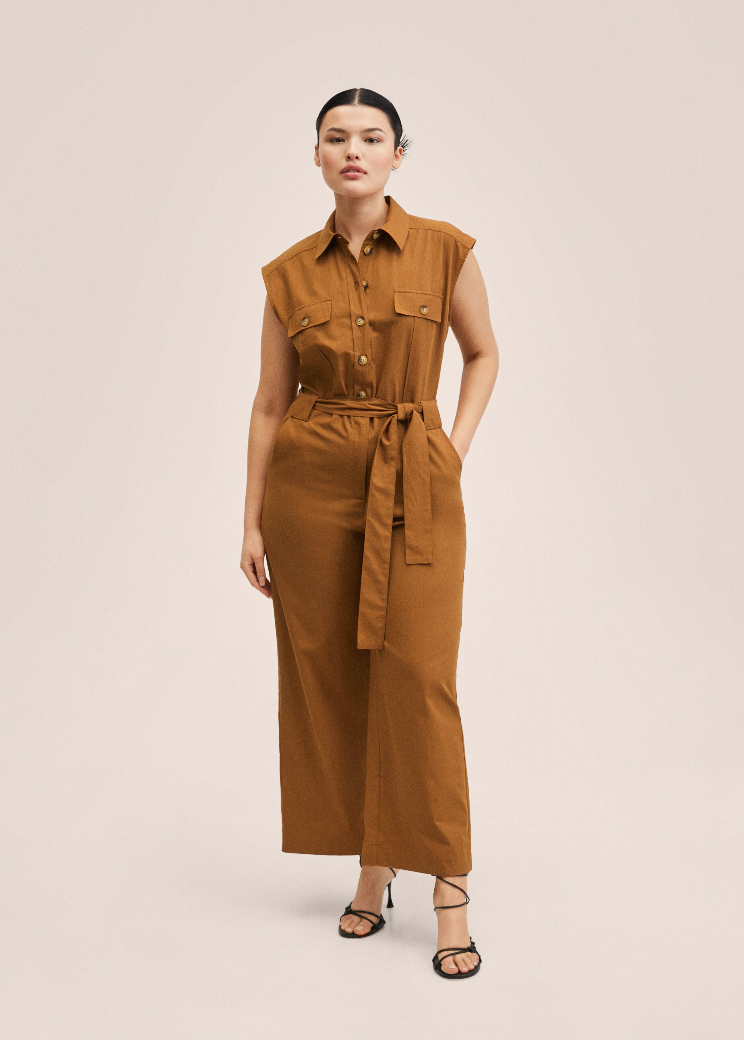 Belted cotton jumpsuit - Details of the article 3