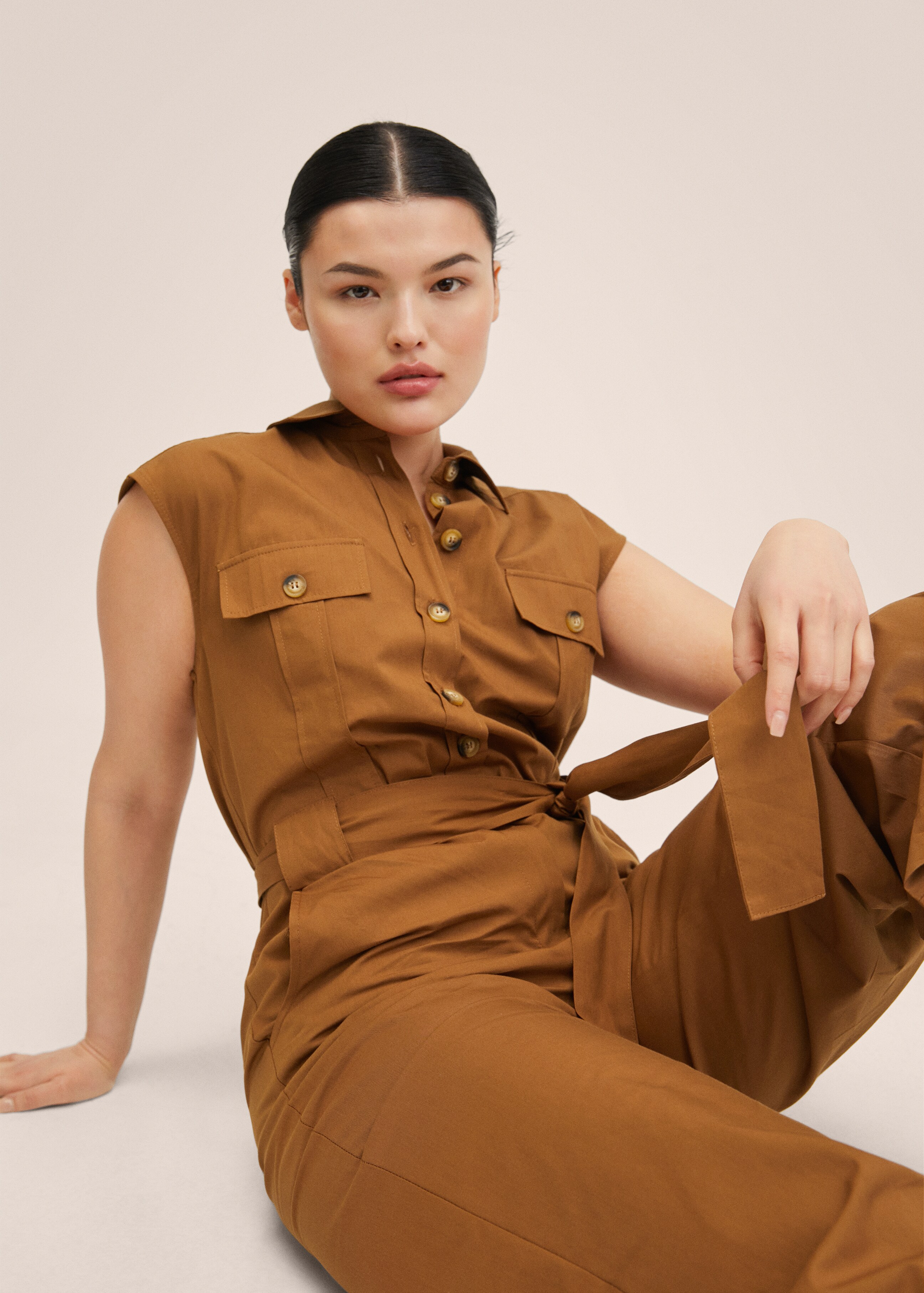 Belted cotton jumpsuit - Details of the article 5