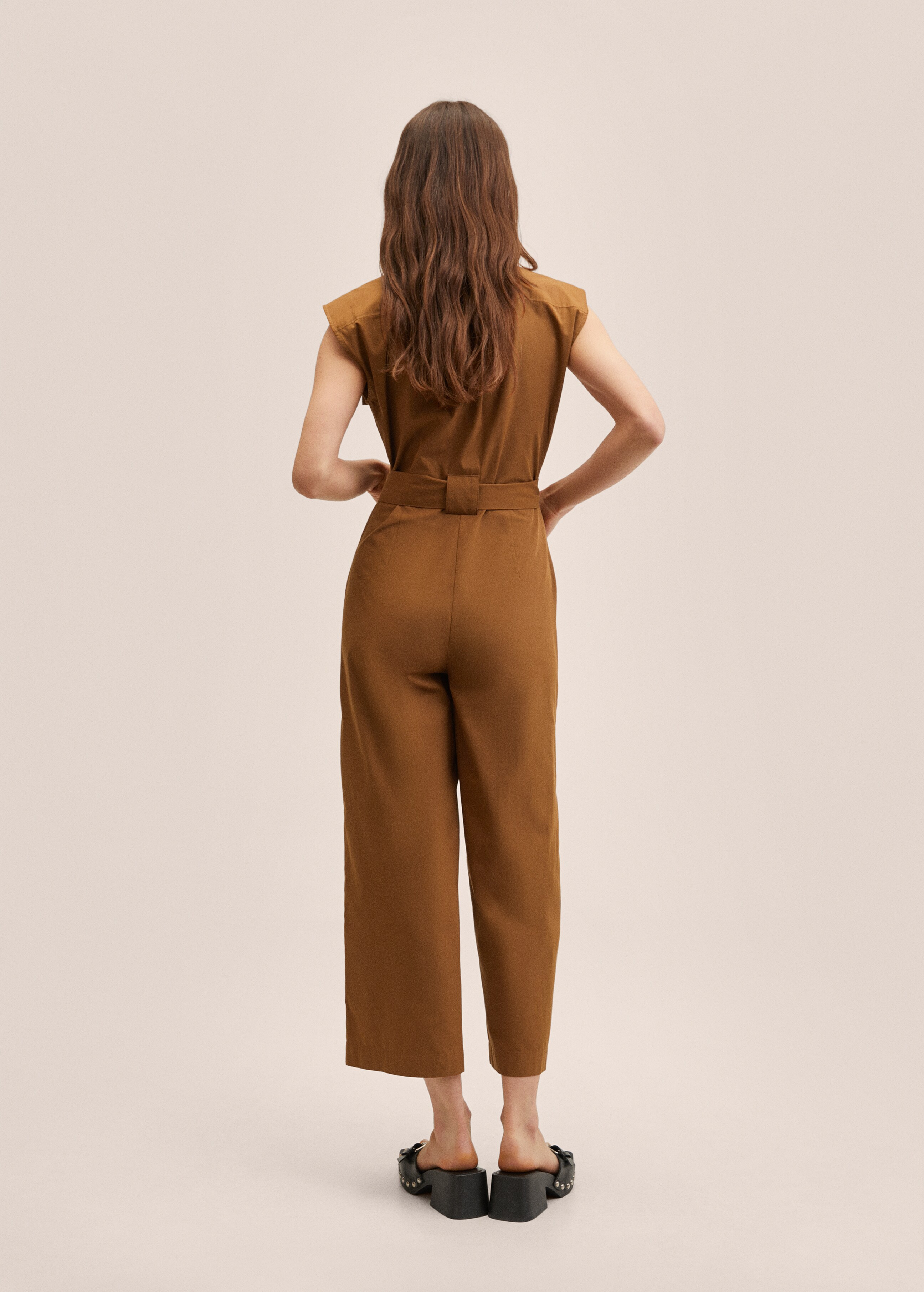 Belted cotton jumpsuit - Reverse of the article