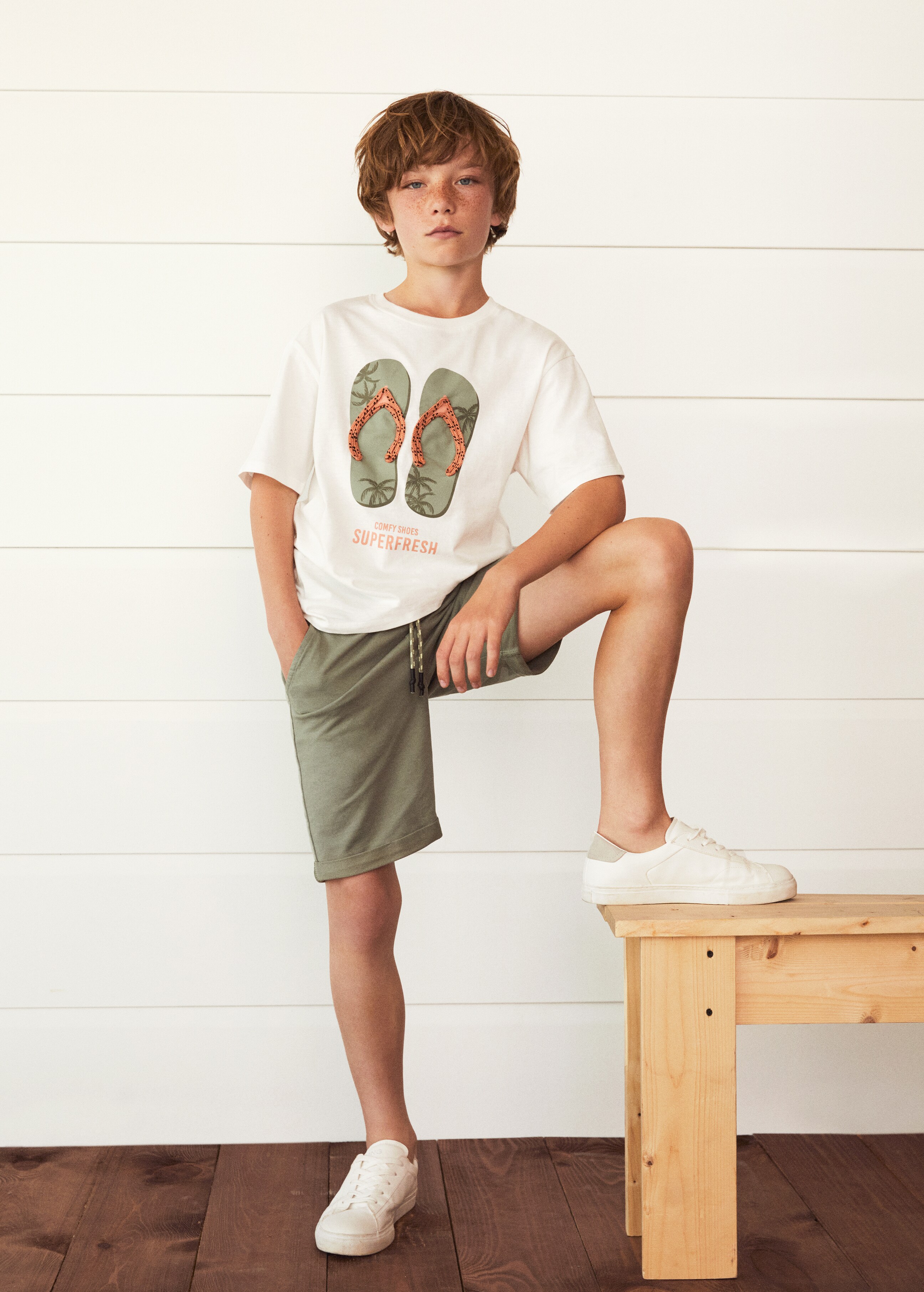 Cotton shorts with drawstring - Details of the article 5