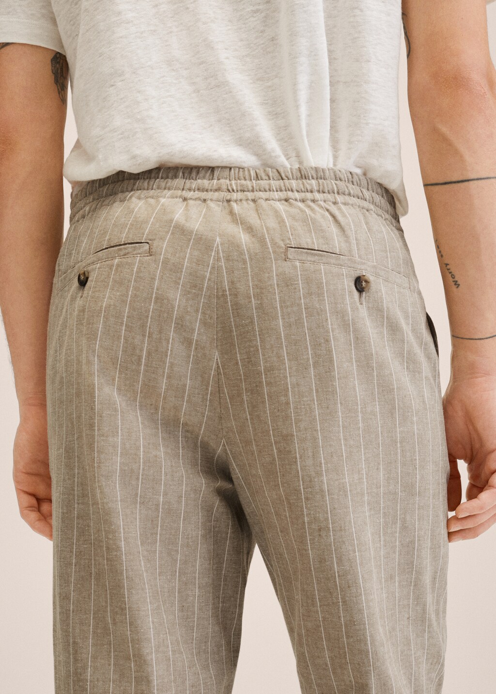 Striped cotton trousers - Details of the article 3