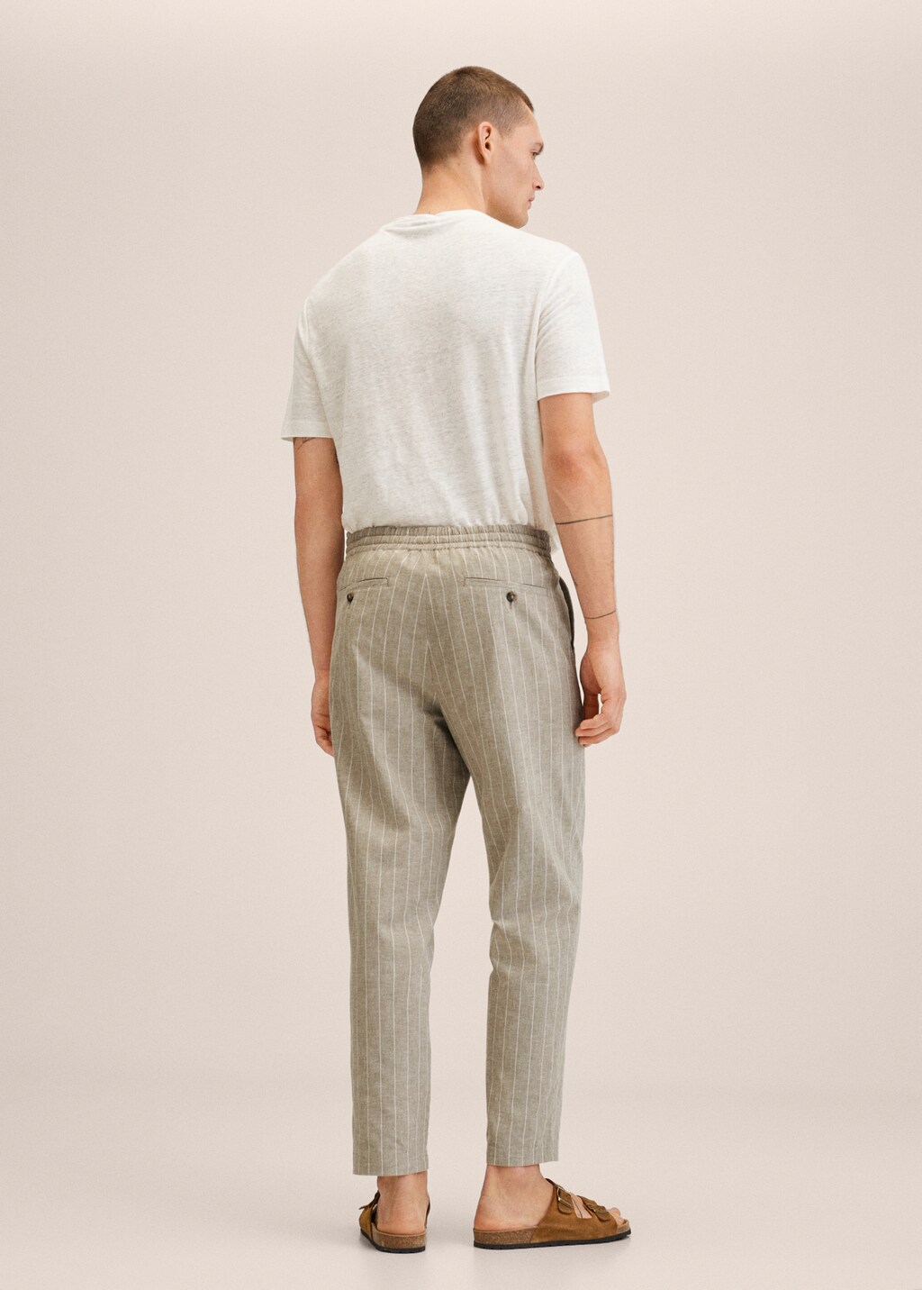 Striped cotton trousers - Reverse of the article