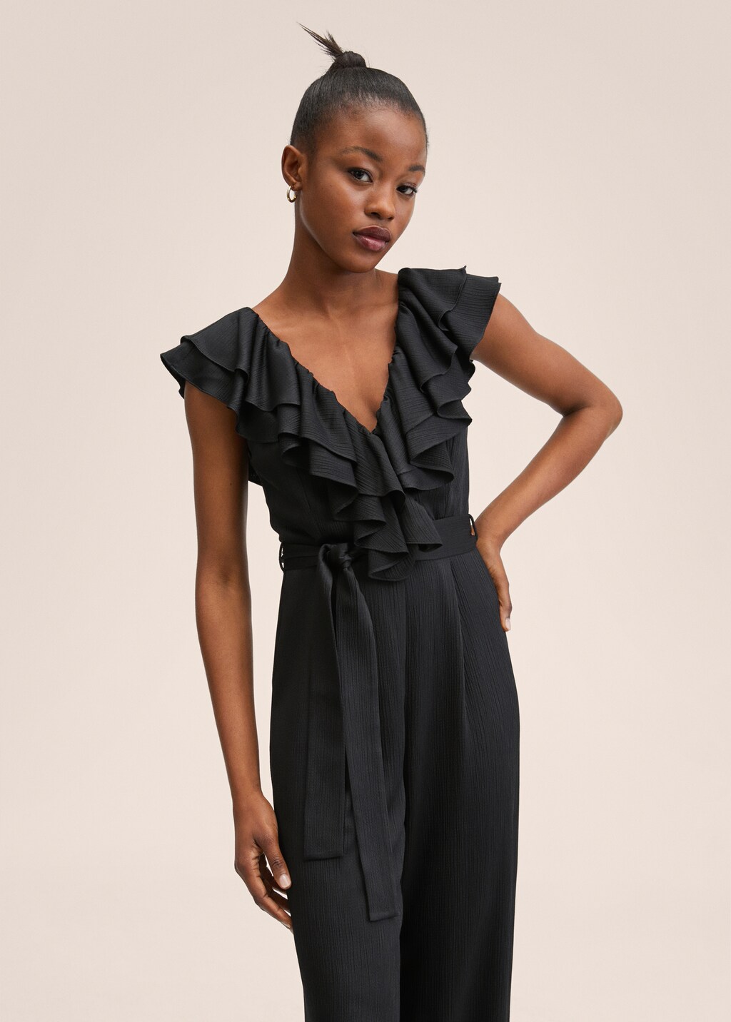 Frilled long jumpsuit - Medium plane