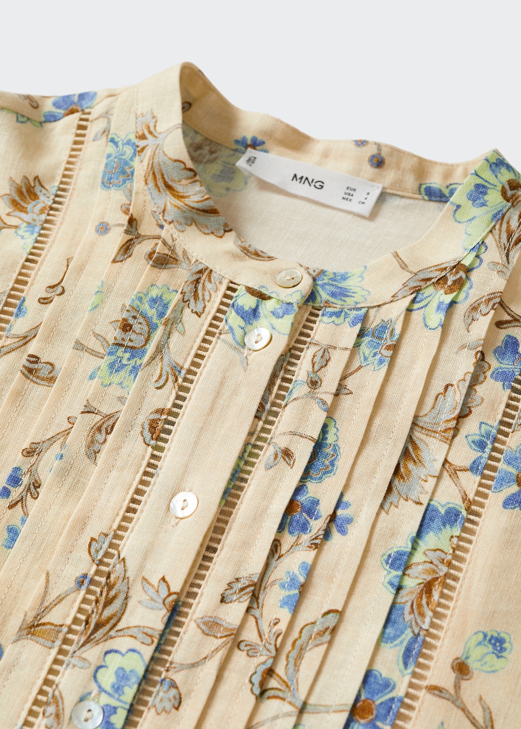 Floral linen-blend blouse - Details of the article 8