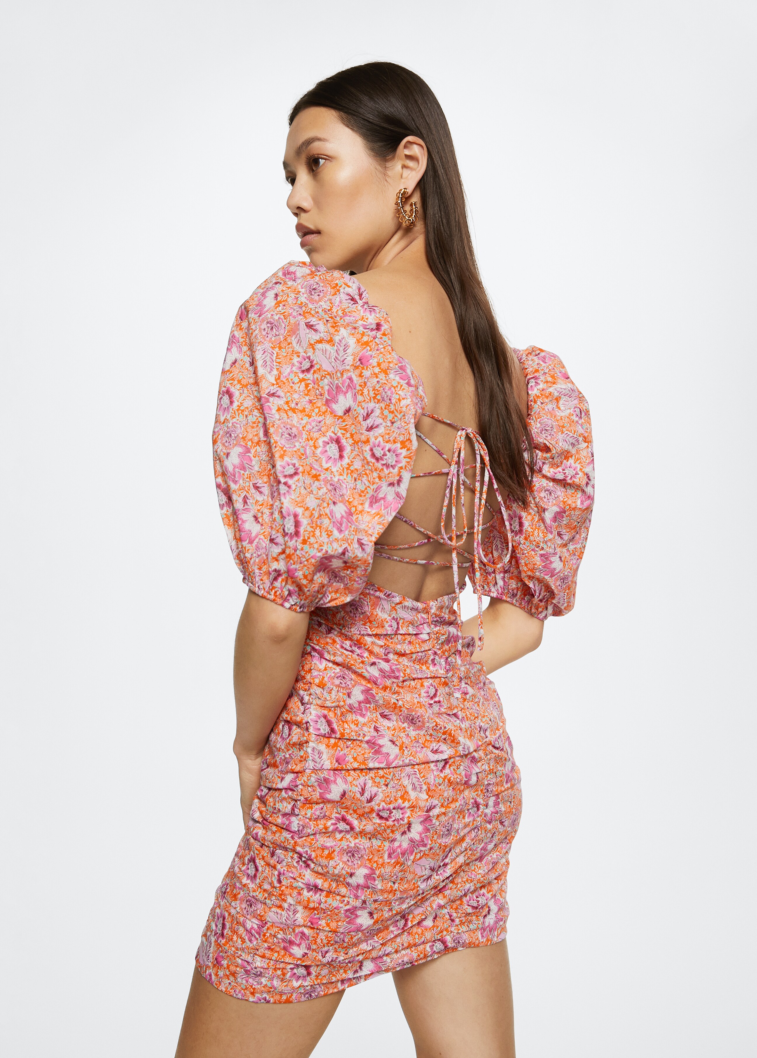 Floral puffed sleeves dress - Details of the article 3