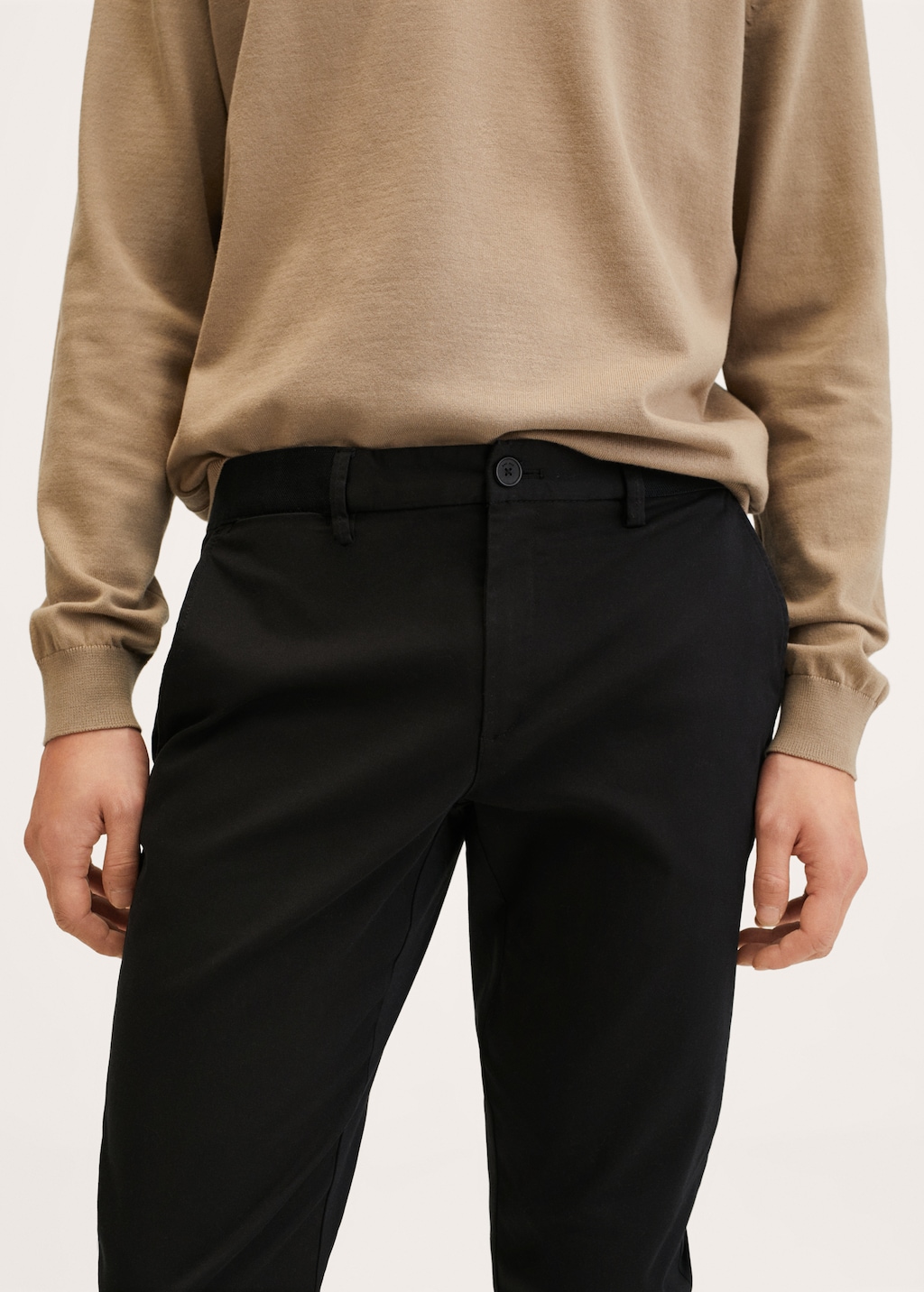 Cotton tapered crop pants - Details of the article 3