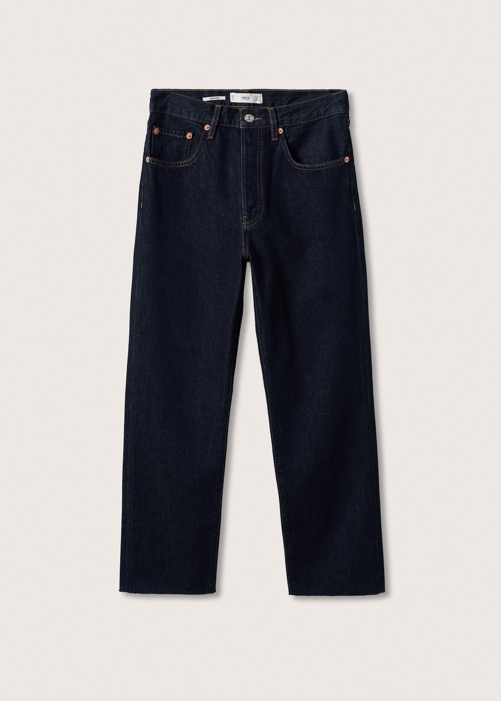 High-waist straight-fit cropped jeans - Artikel zonder model