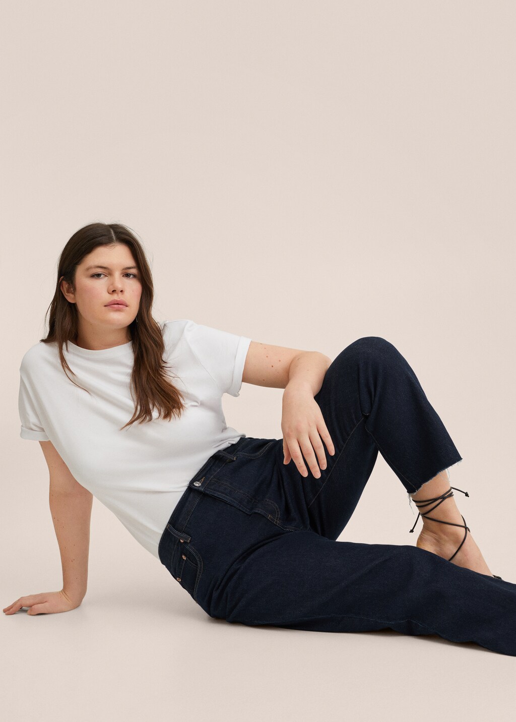 High-waist straight-fit cropped jeans - Detail van het artikel 4