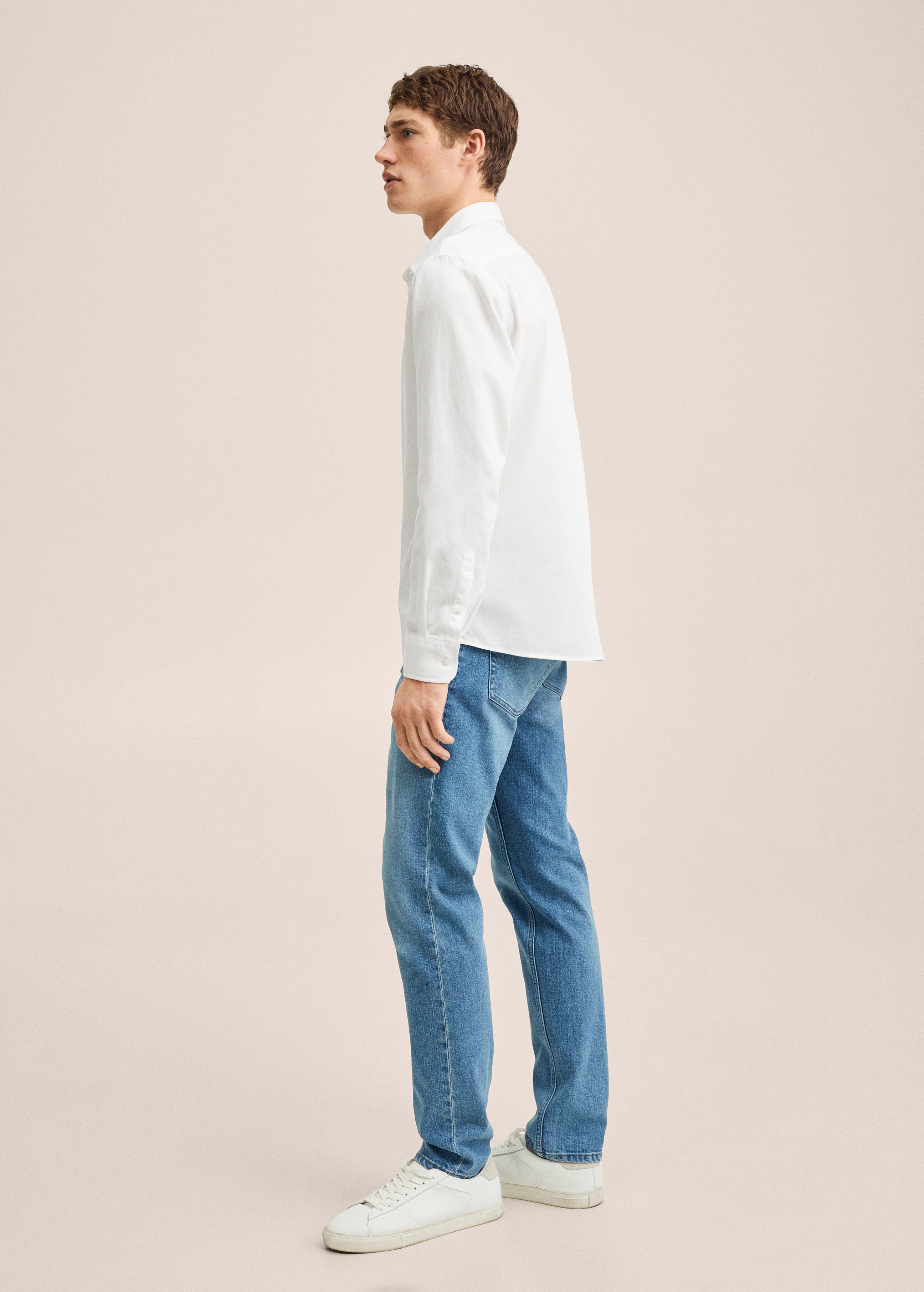 Slim fit structured cotton shirt - Details of the article 2