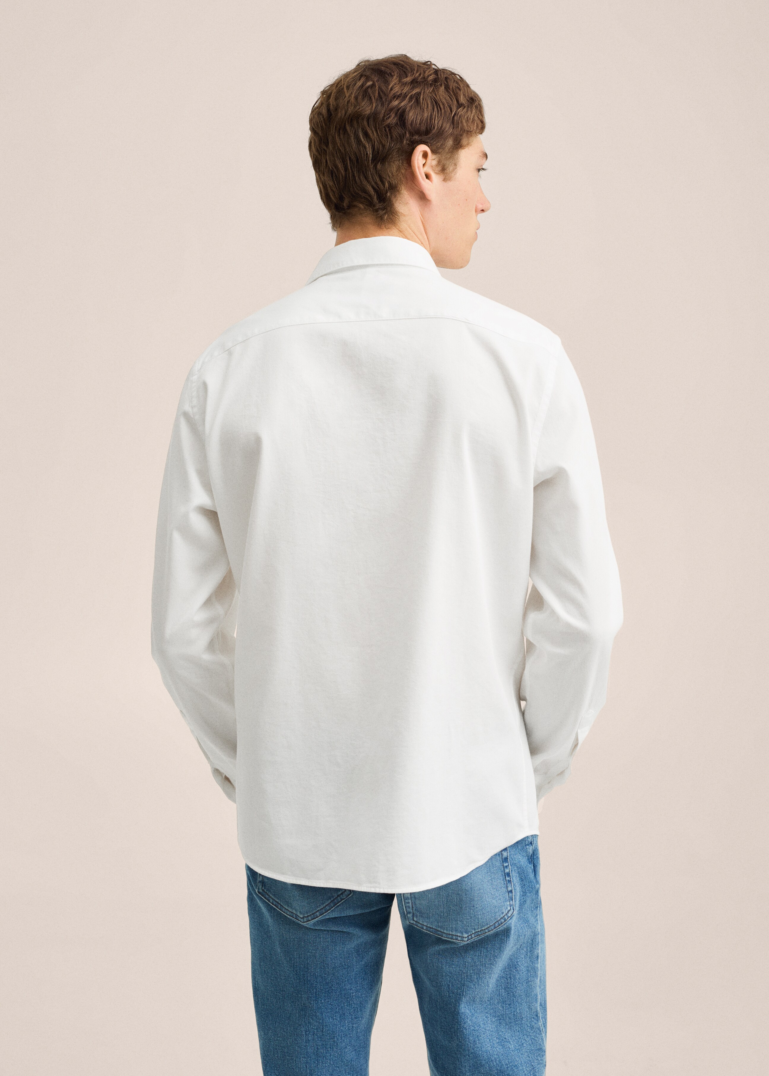 Slim fit structured cotton shirt - Reverse of the article