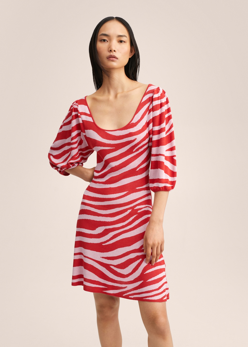 Printed knit dress - Medium plane