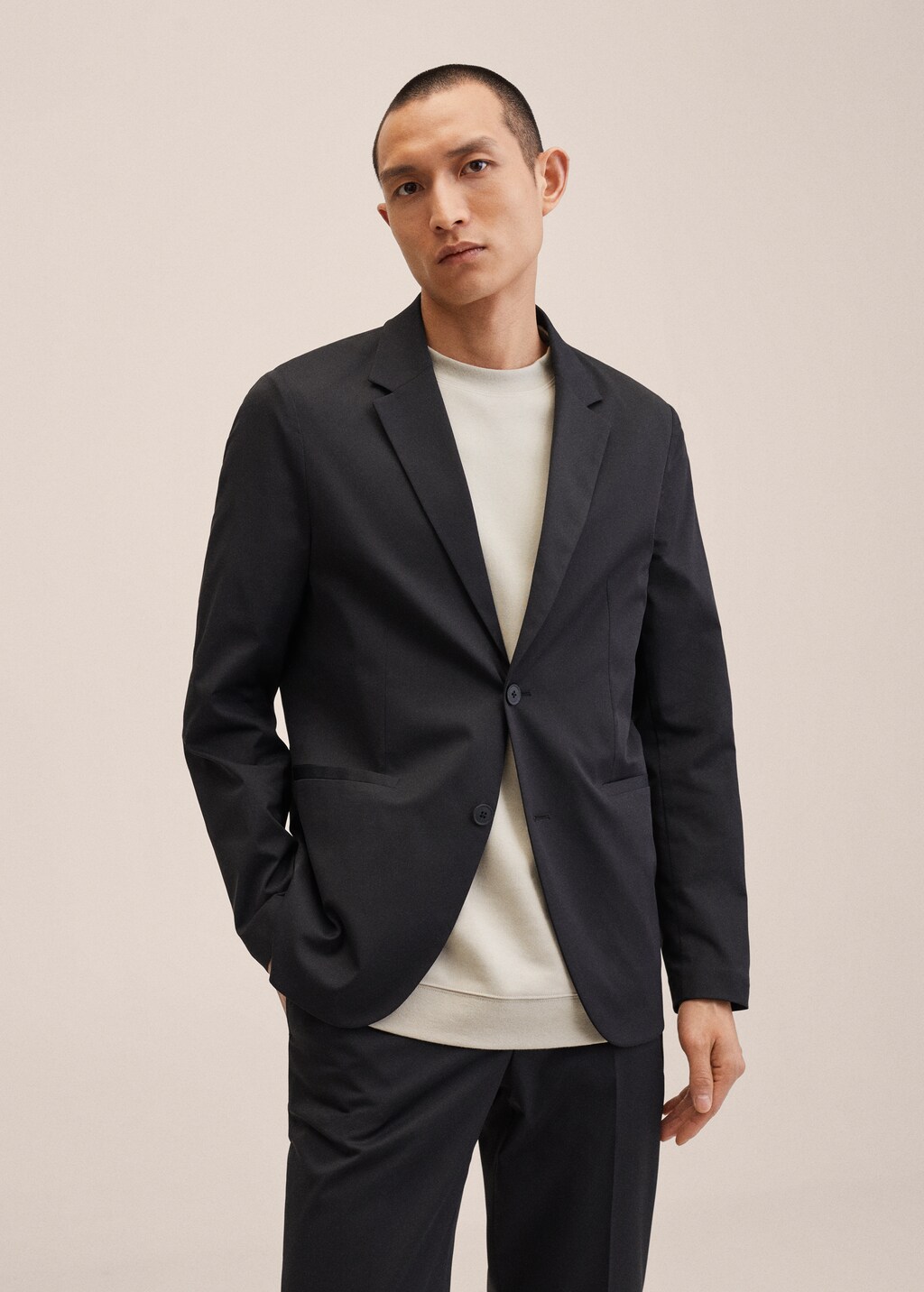 Slim-fit stretch suit blazer - Medium plane