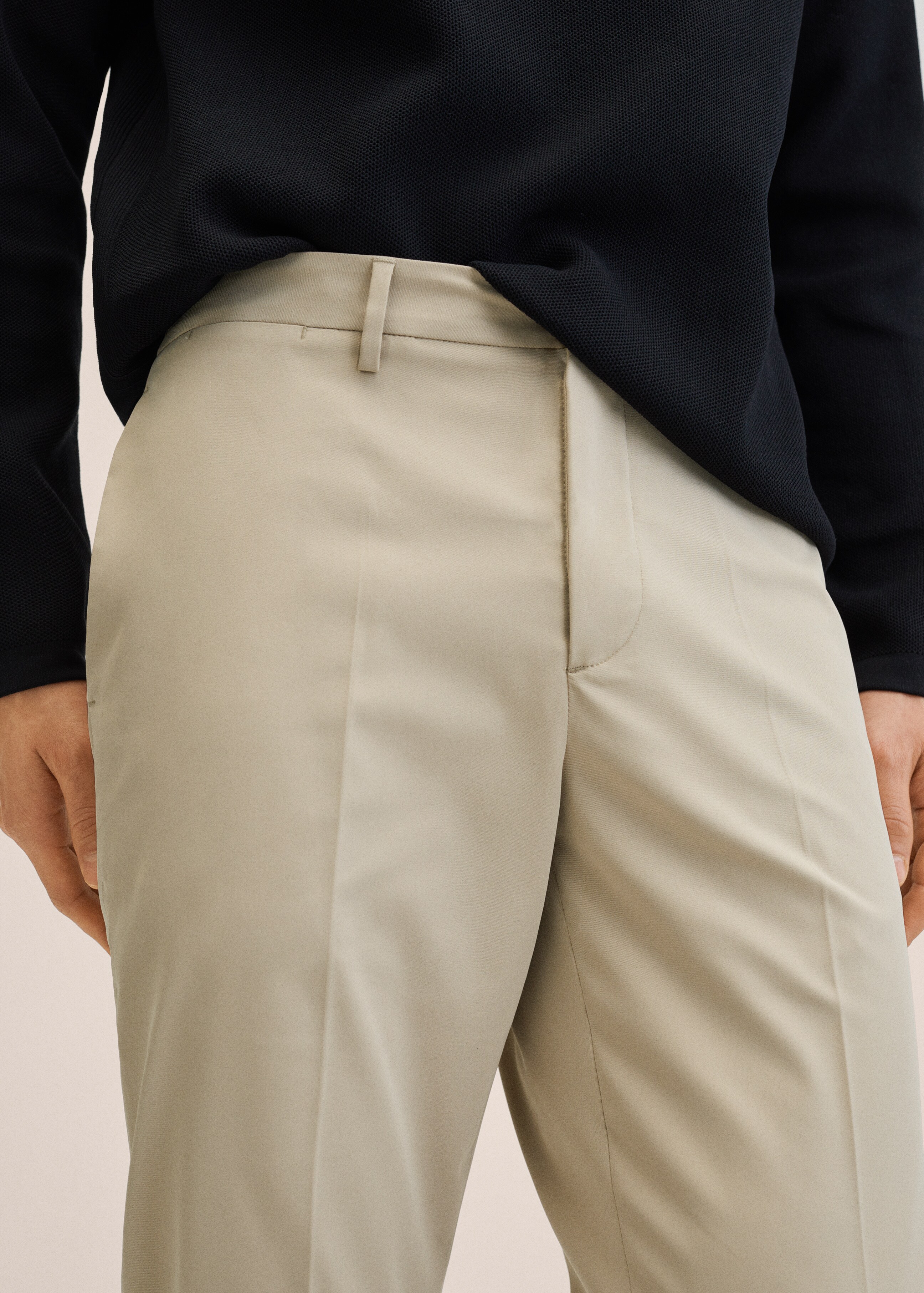 Slim-fit stretch suit trousers - Details of the article 1
