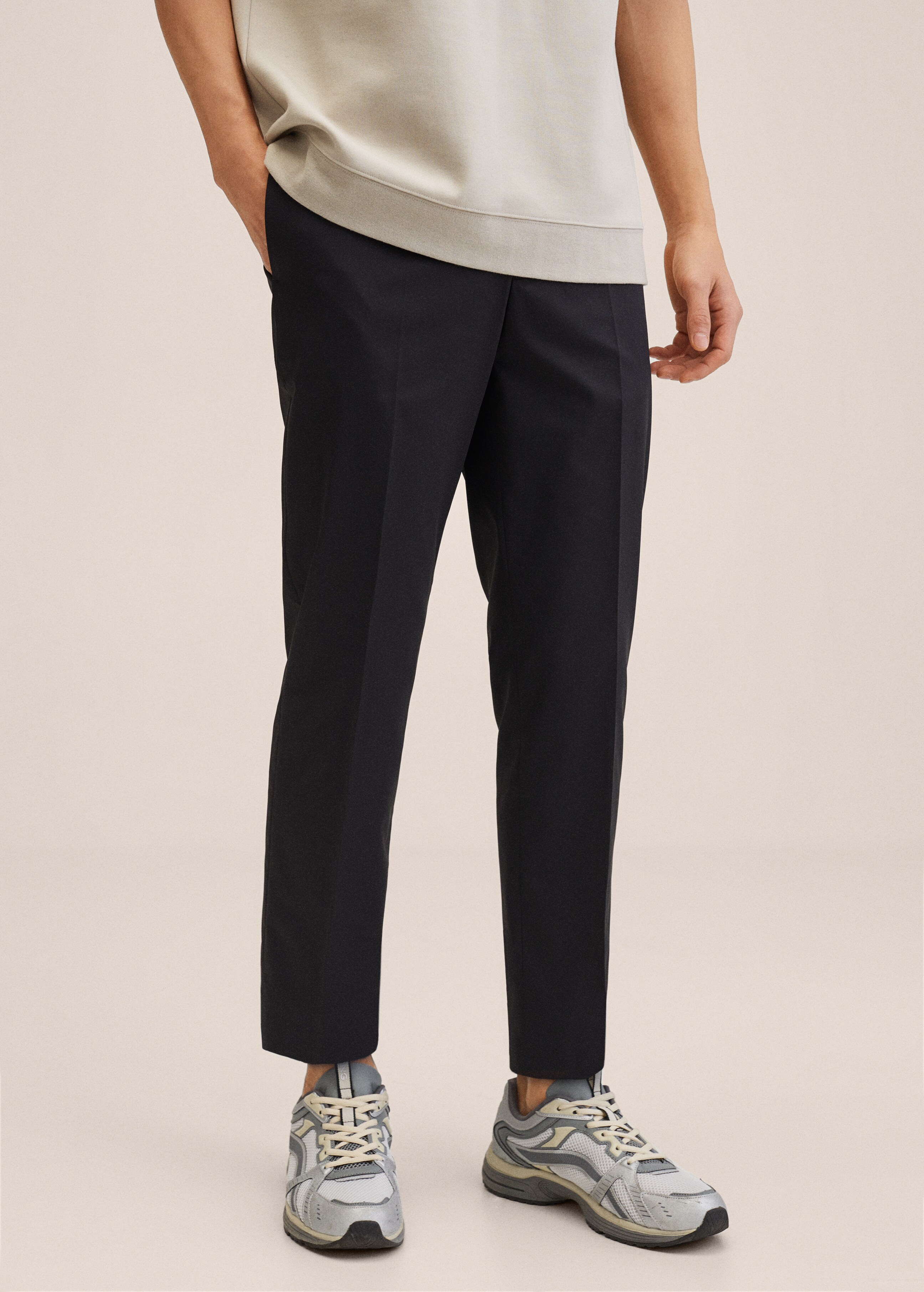 Slim-fit stretch suit trousers - Medium plane