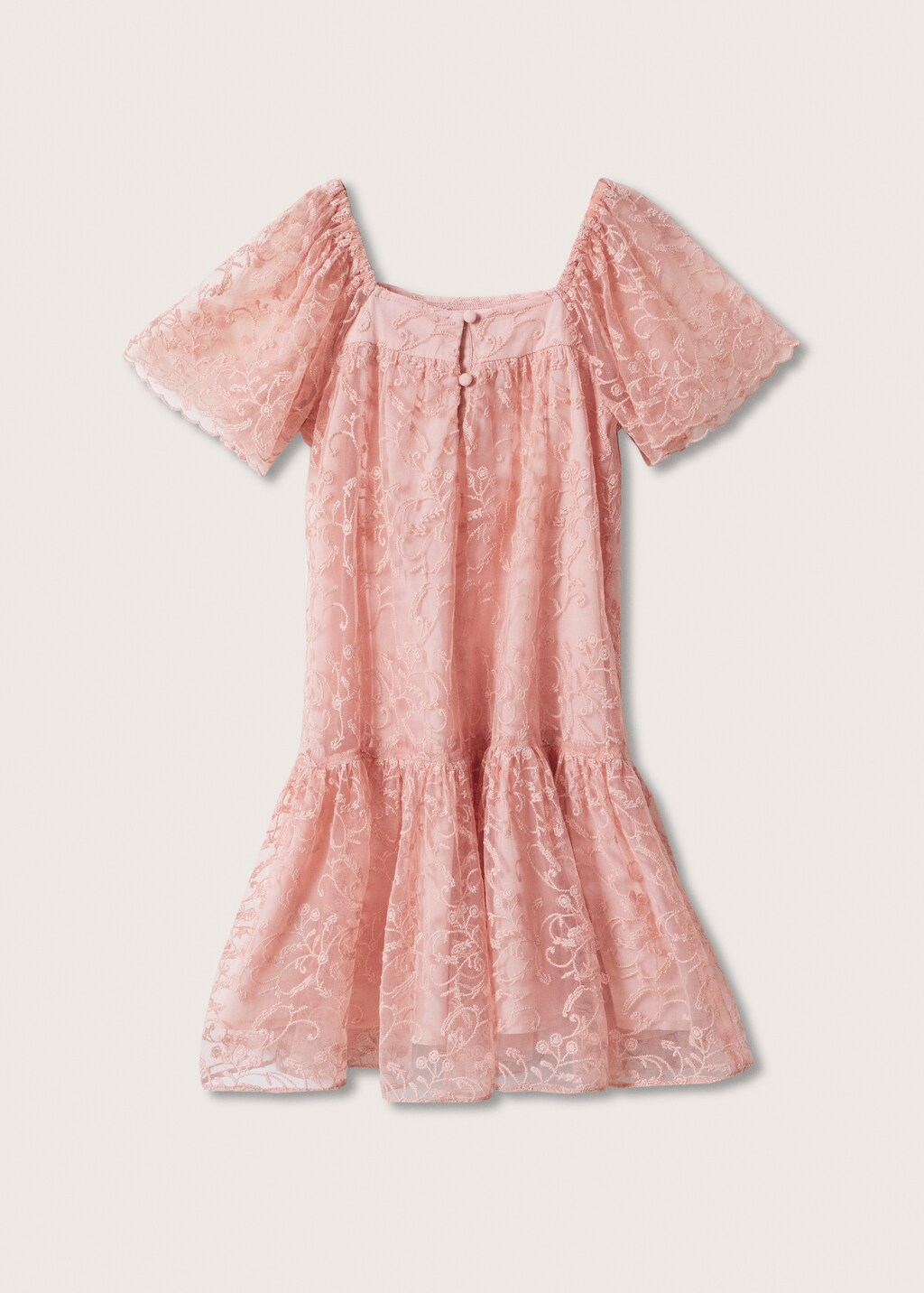 Floral embroidery tulle dress - Reverse of the article