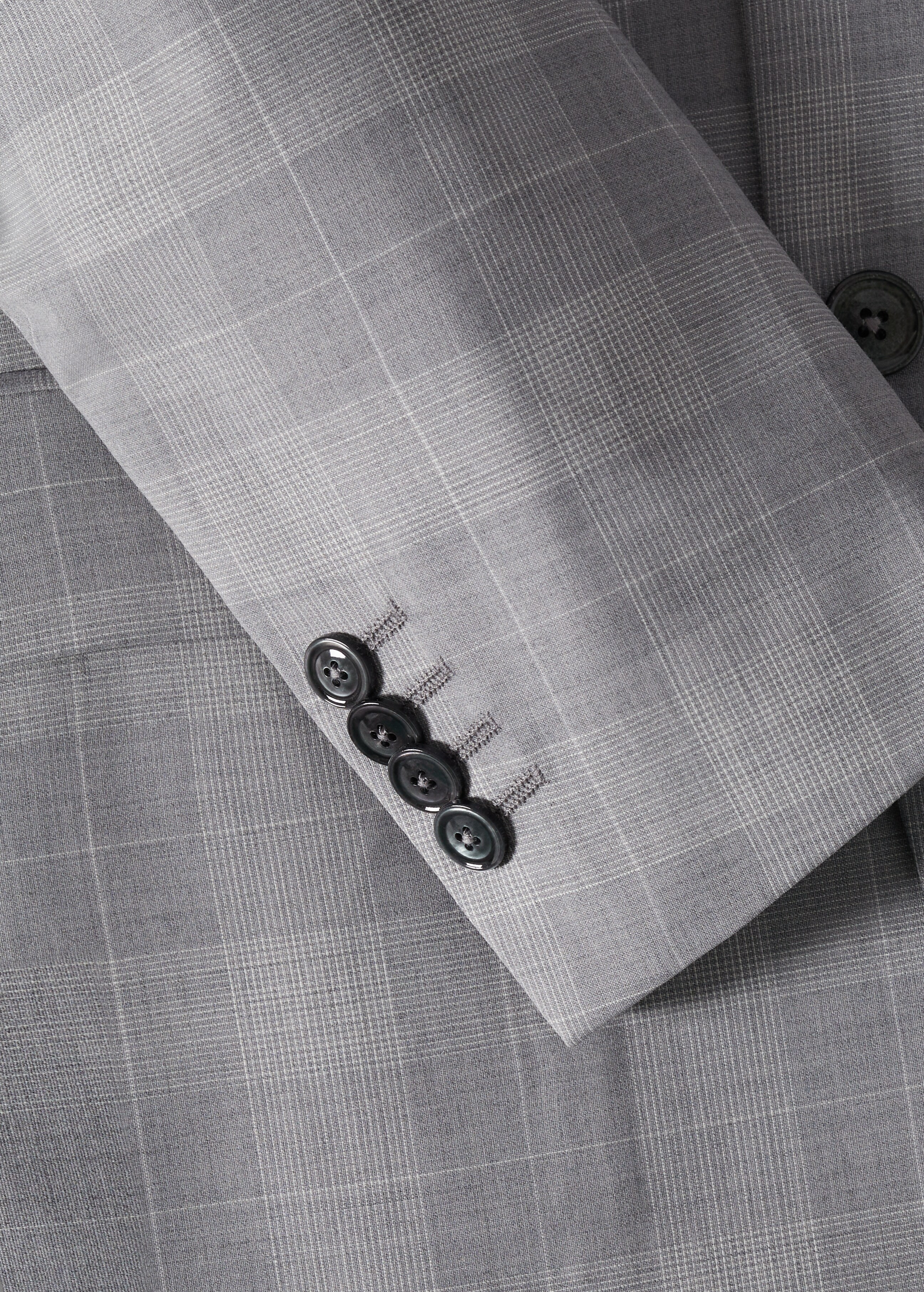 Lněné oblekové sako slim fit s kostkou - Detail zboží 7